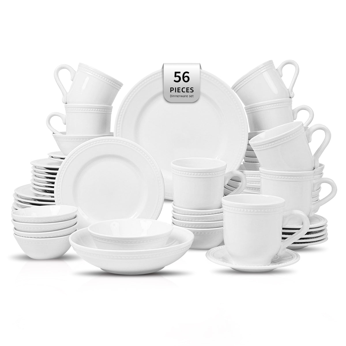 Embossed Pearl Dots Stoneware Dinnerware Set