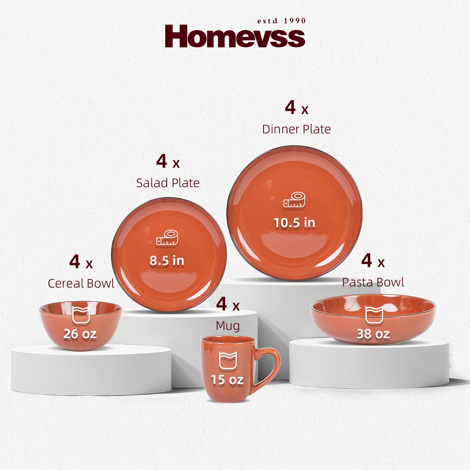 Euro-Nordic Speckled Stoneware Dinnerware Set