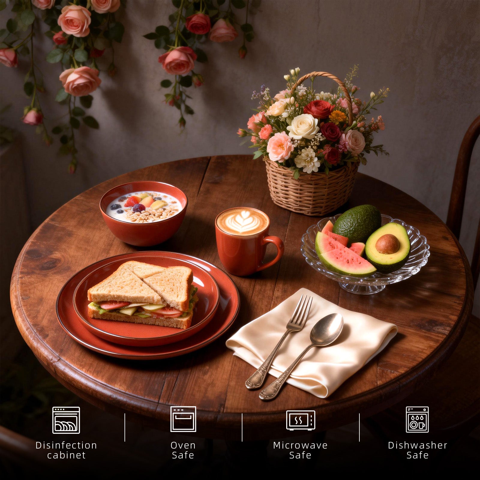 Euro-Nordic Speckled Stoneware Dinnerware Set