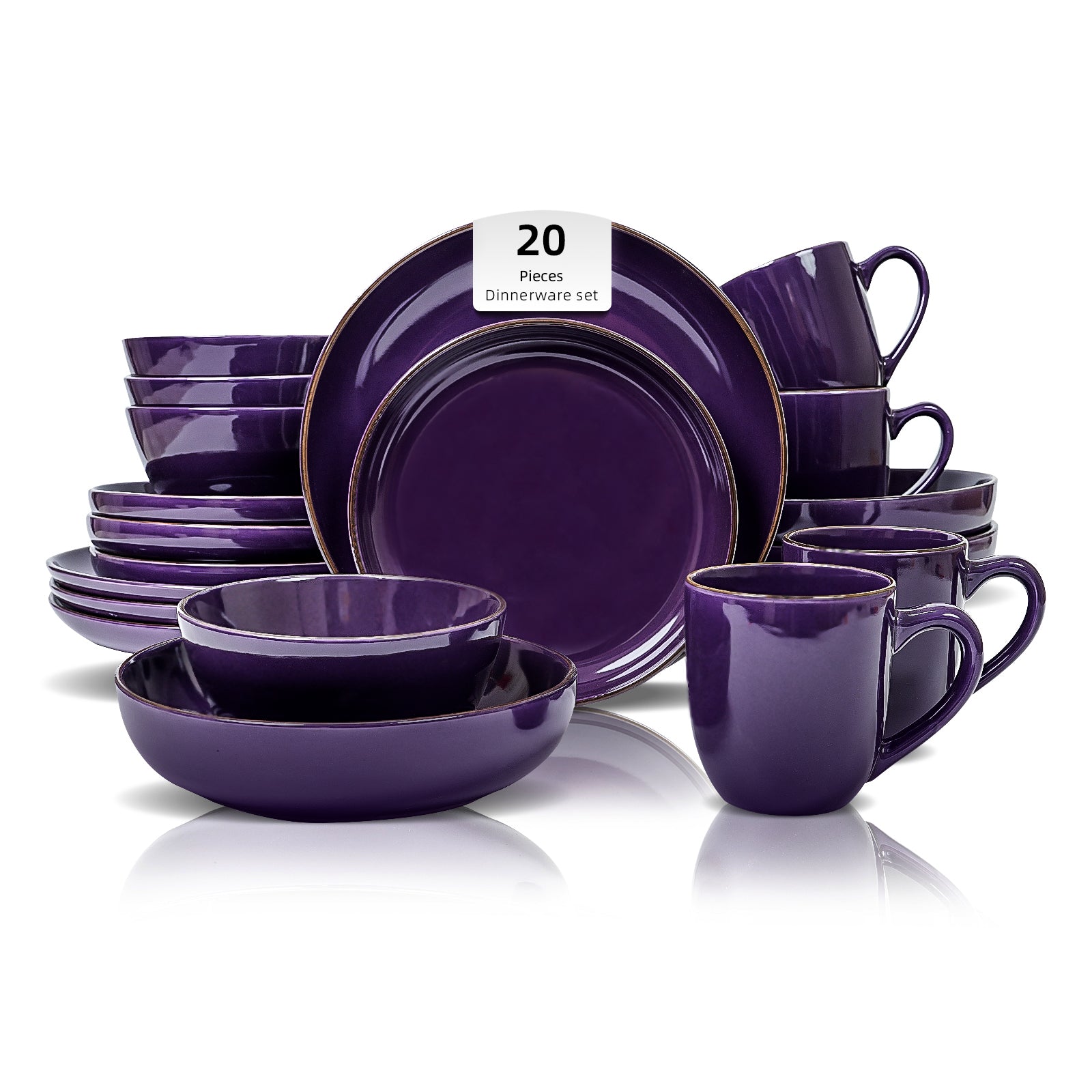 Euro-Nordic Speckled Stoneware Dinnerware Set