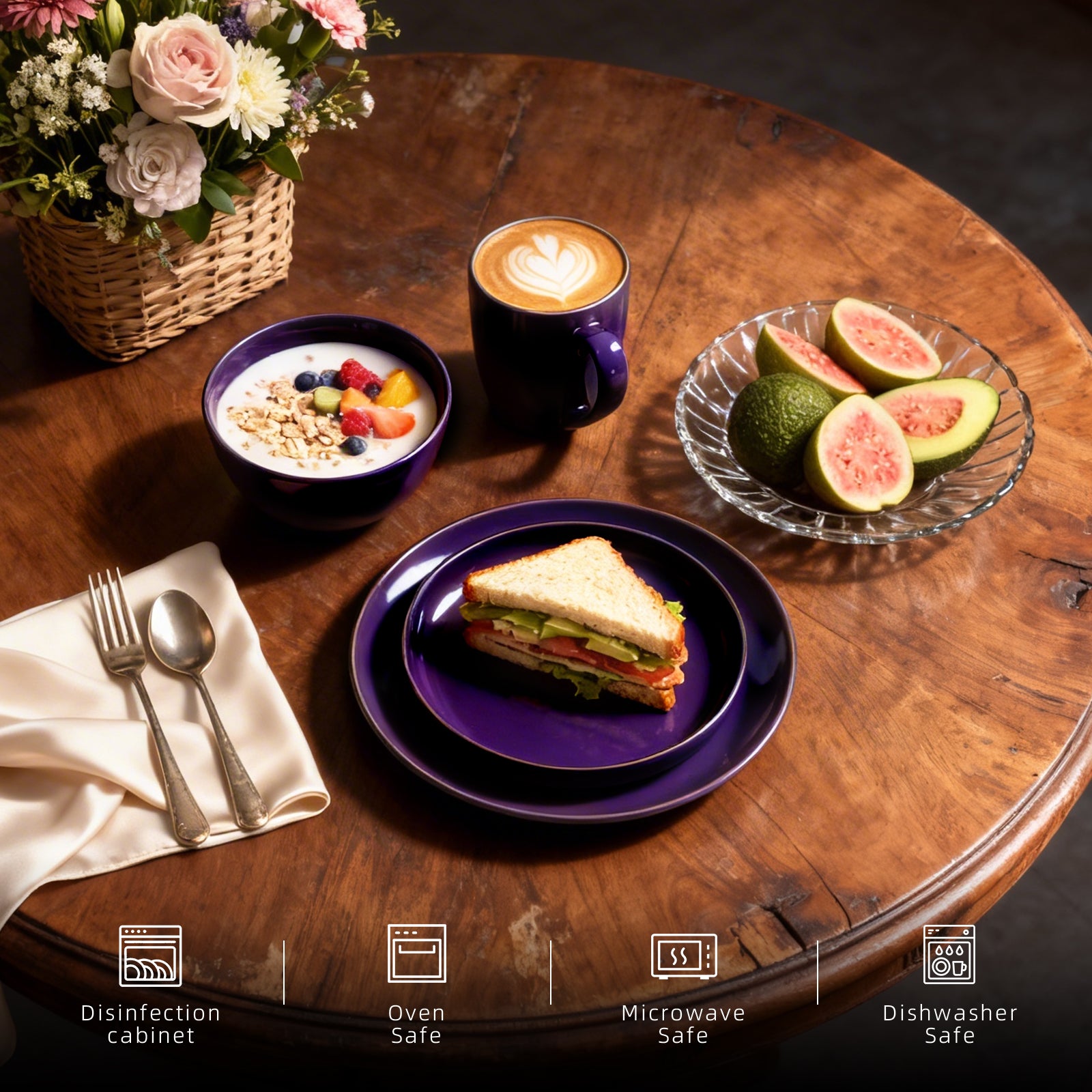 Euro-Nordic Speckled Stoneware Dinnerware Set