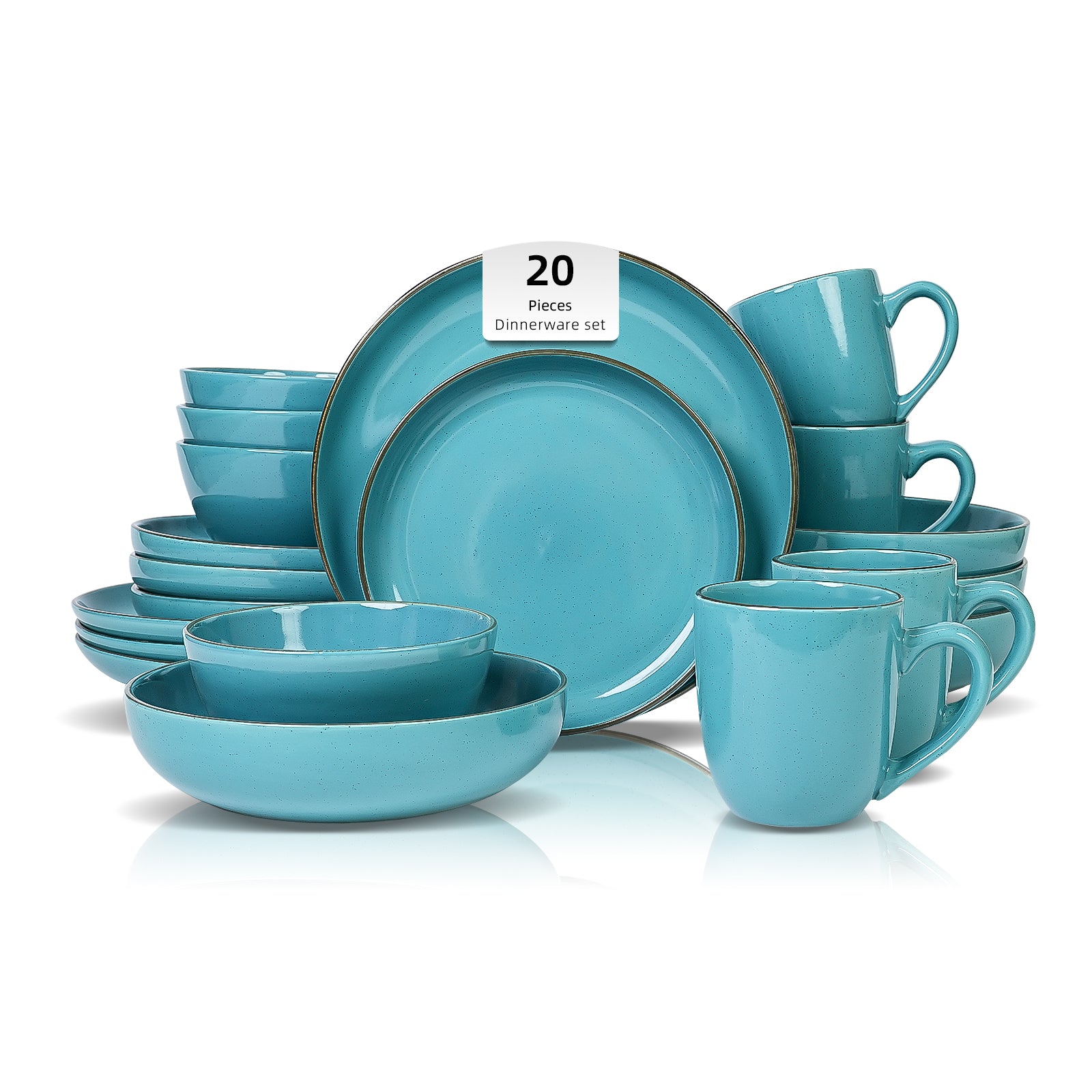 Euro-Nordic Speckled Stoneware Dinnerware Set