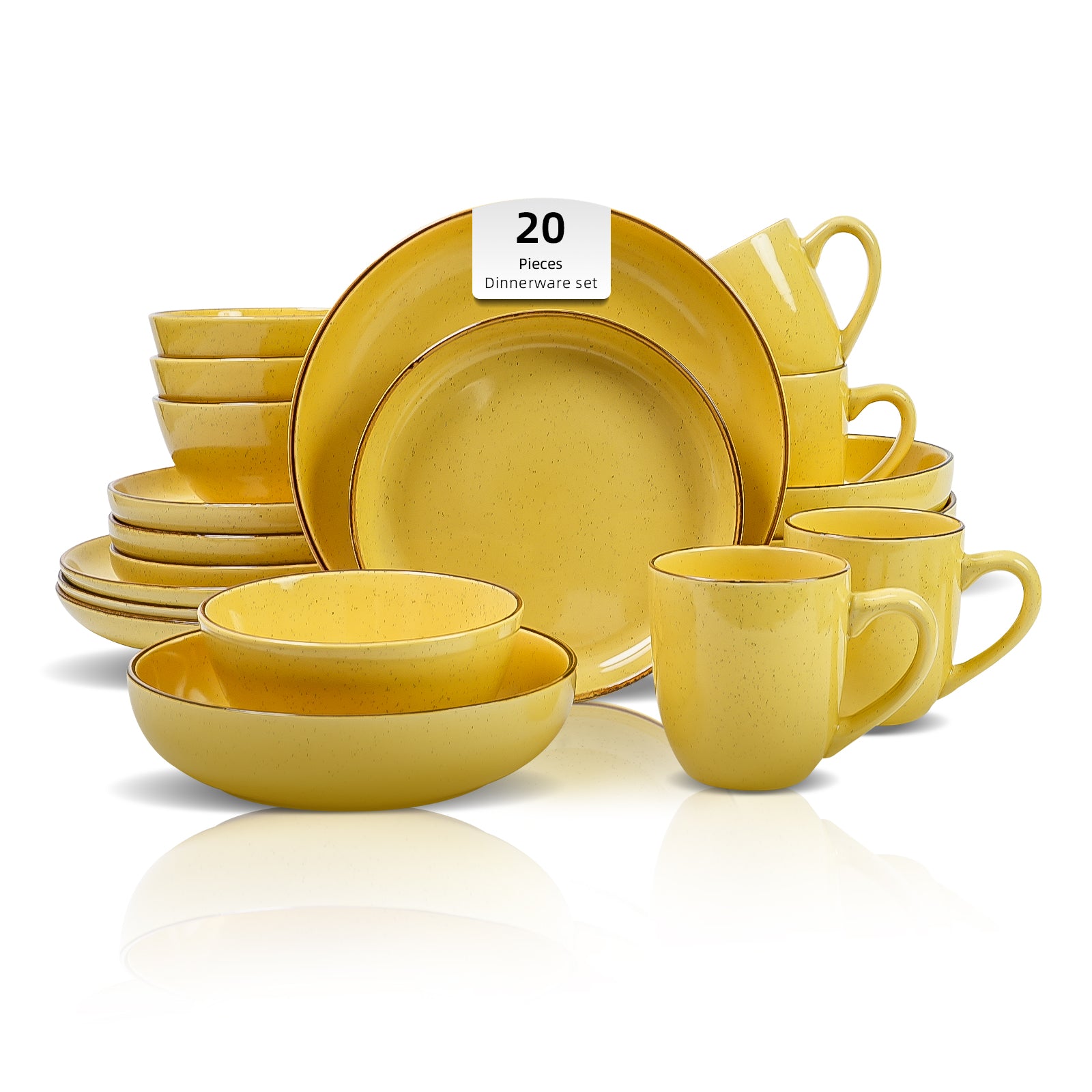 Euro-Nordic Speckled Stoneware Dinnerware Set