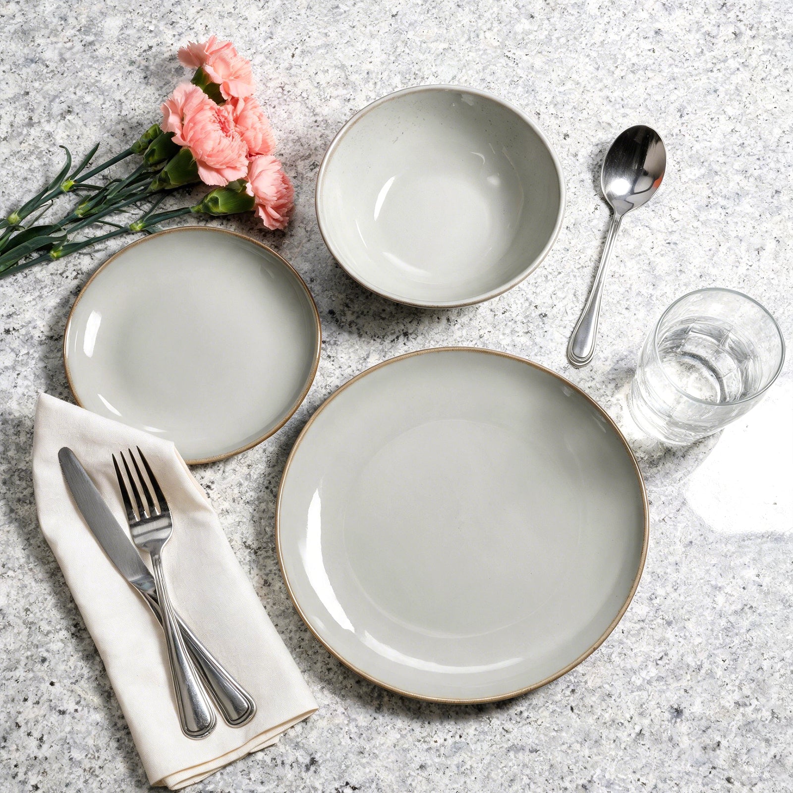 Organic Shape Stoneware Dinnerware Set