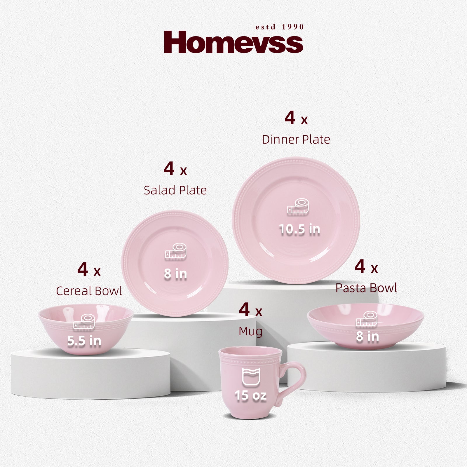 Embossed Pearl Dots Stoneware Dinnerware Set