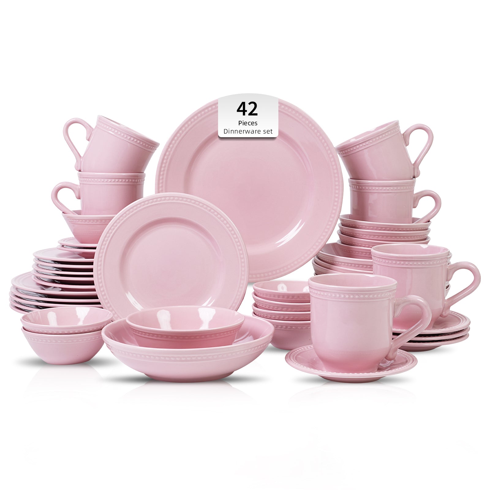 Embossed Pearl Dots Stoneware Dinnerware Set