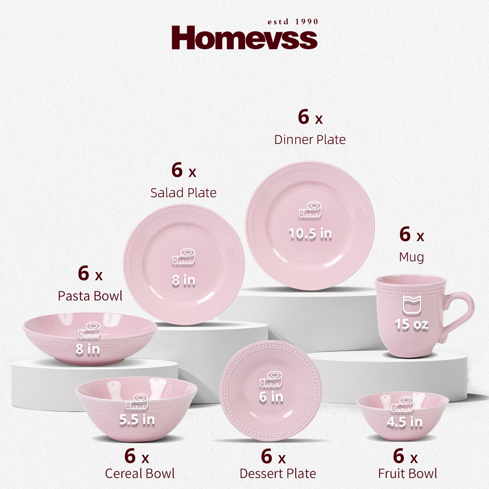Embossed Pearl Dots Stoneware Dinnerware Set