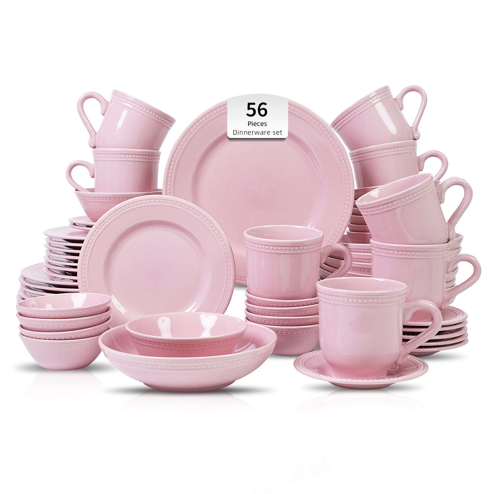 Embossed Pearl Dots Stoneware Dinnerware Set