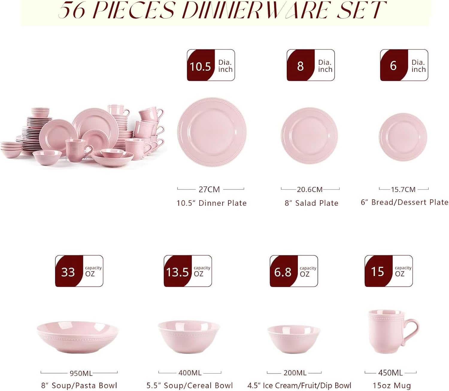 Pearl Dots Stoneware Dinnerware Set