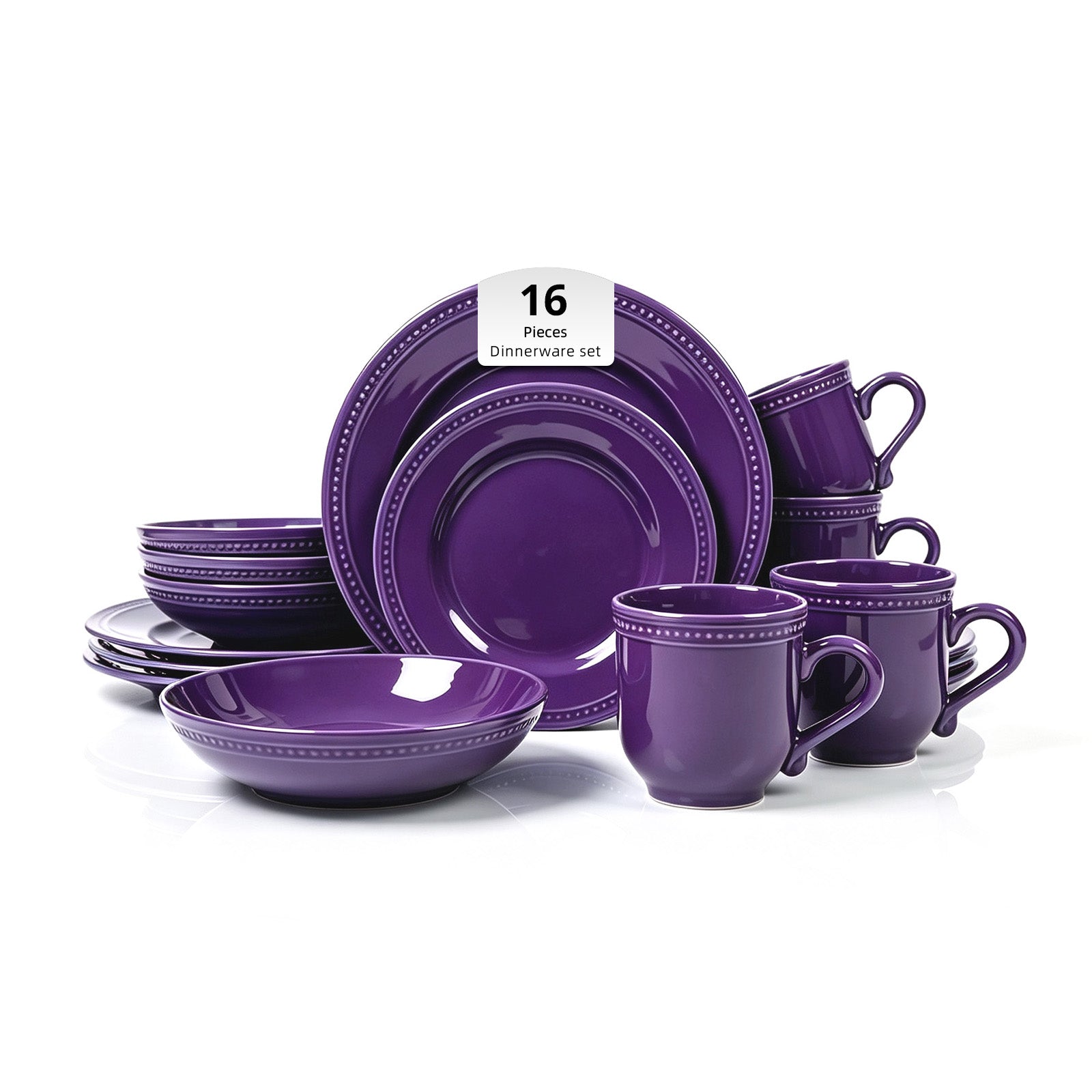 Embossed Pearl Dots Stoneware Dinnerware Set