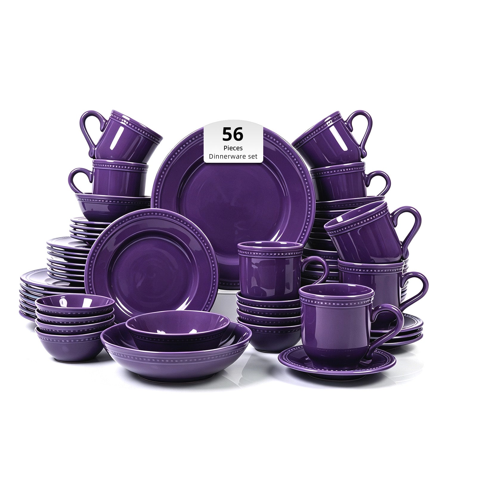 Embossed Pearl Dots Stoneware Dinnerware Set