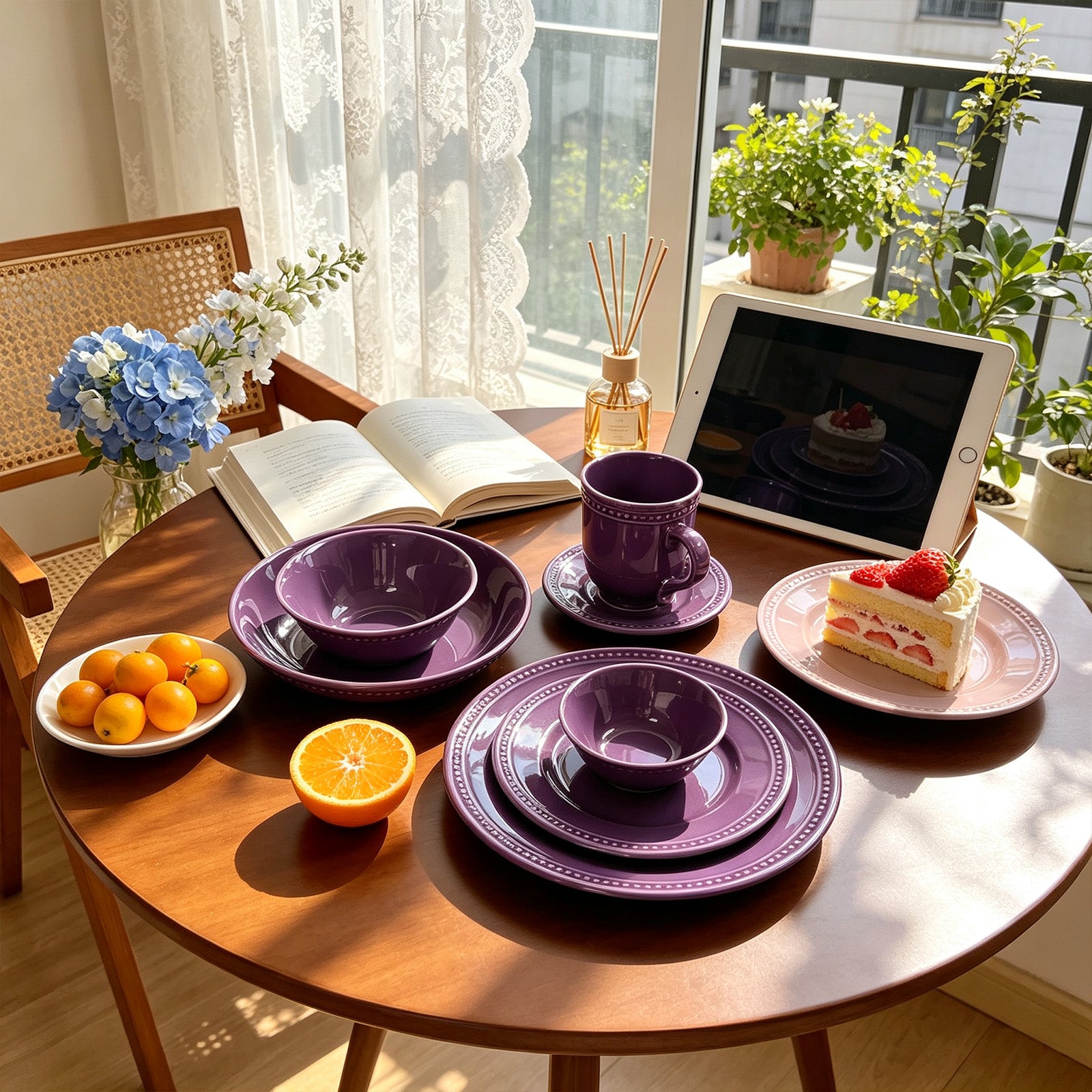 Embossed Pearl Dots Stoneware Dinnerware Set