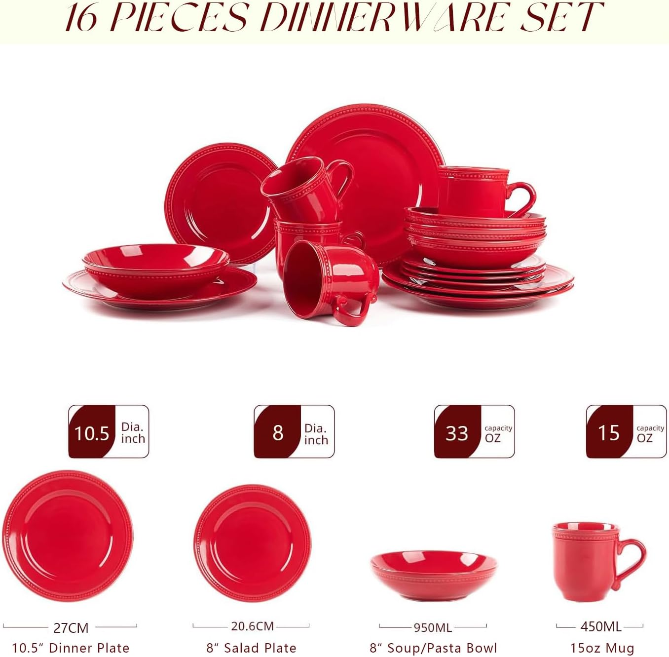 Pearl Dots Stoneware Dinnerware Set