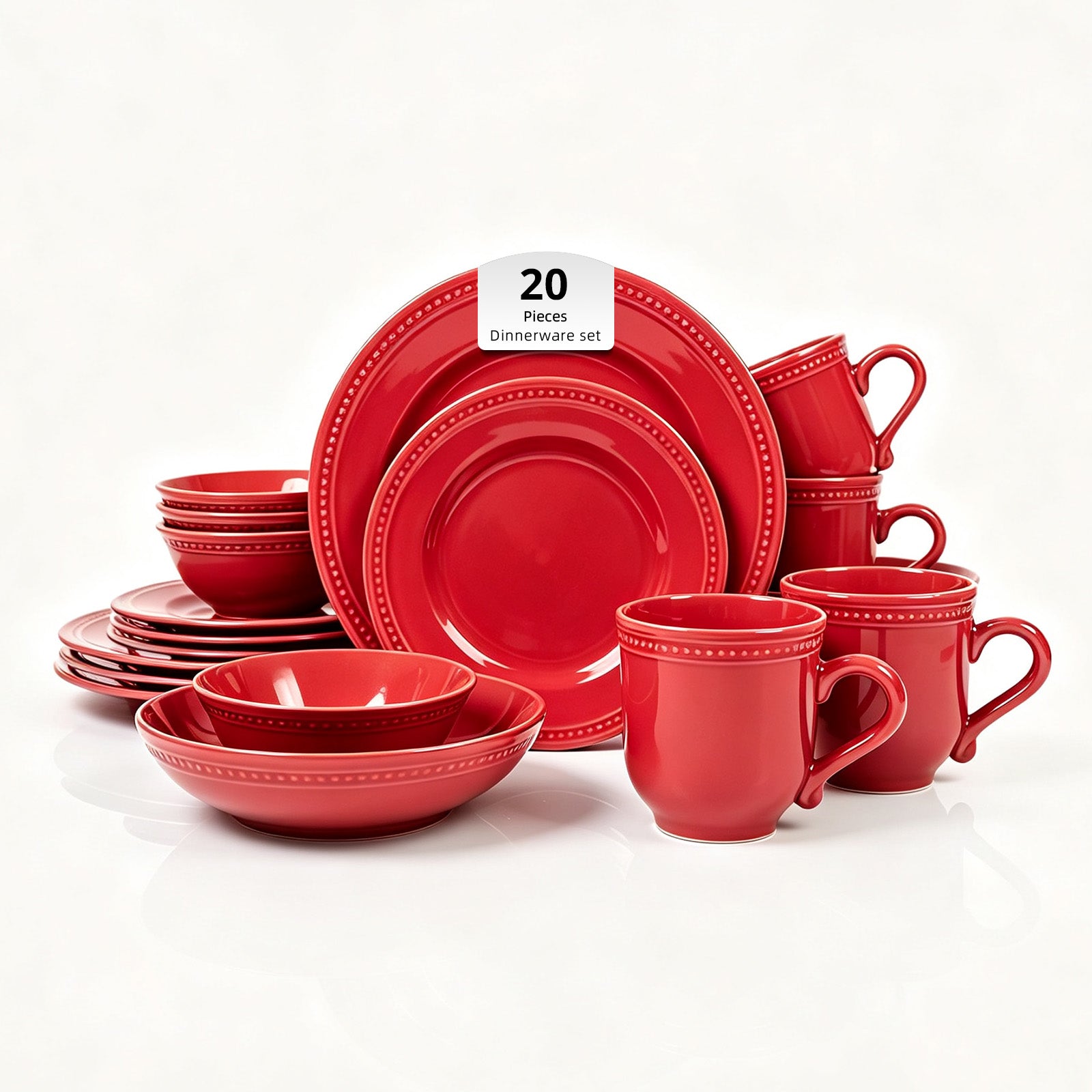 Embossed Pearl Dots Stoneware Dinnerware Set