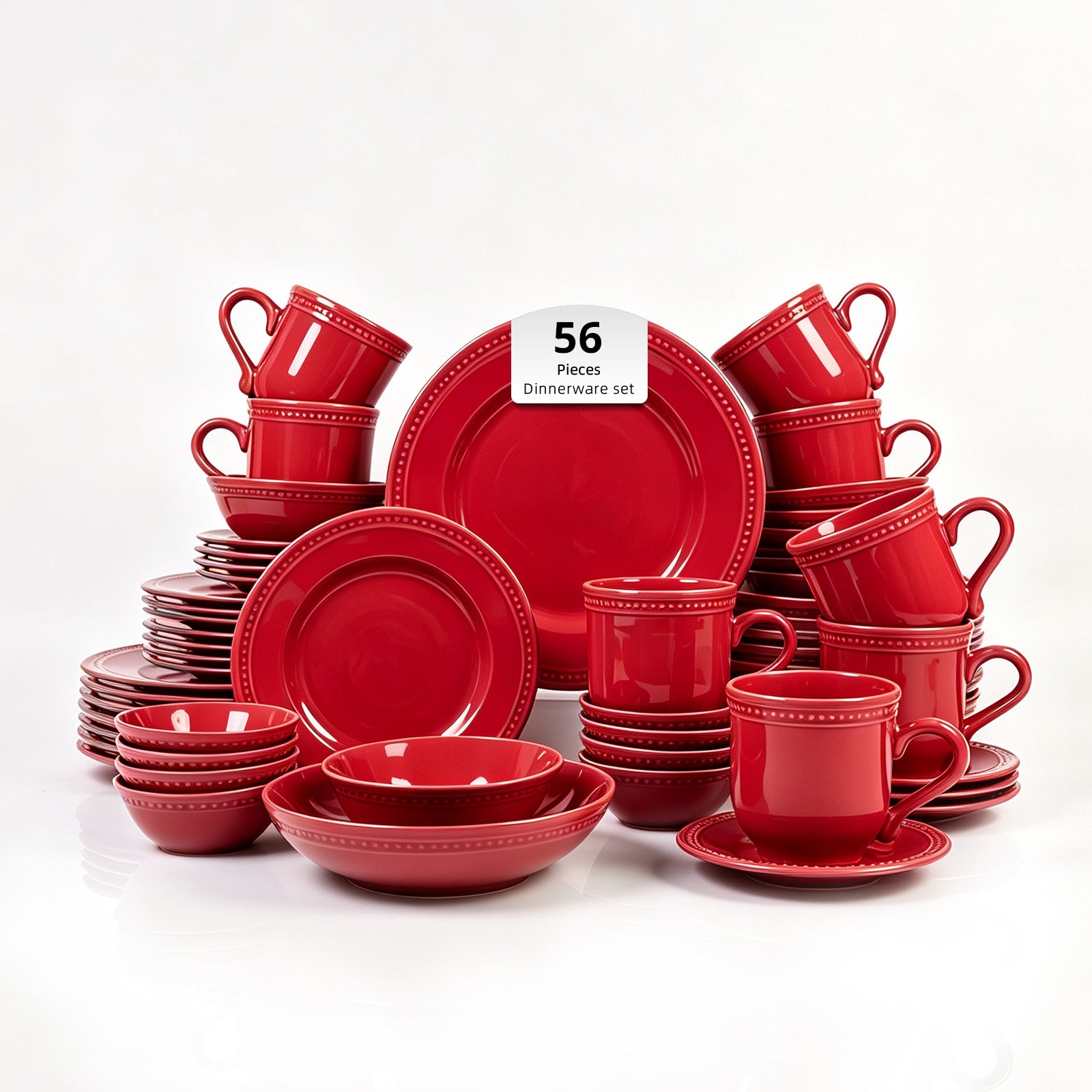 Embossed Pearl Dots Stoneware Dinnerware Set