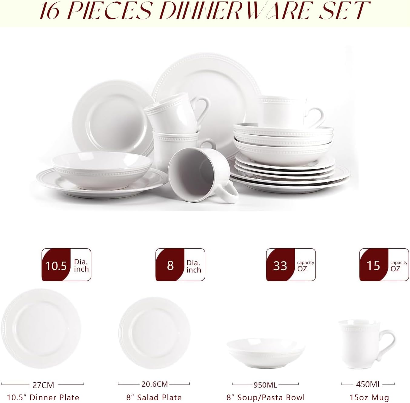 Pearl Dots Stoneware Dinnerware Set