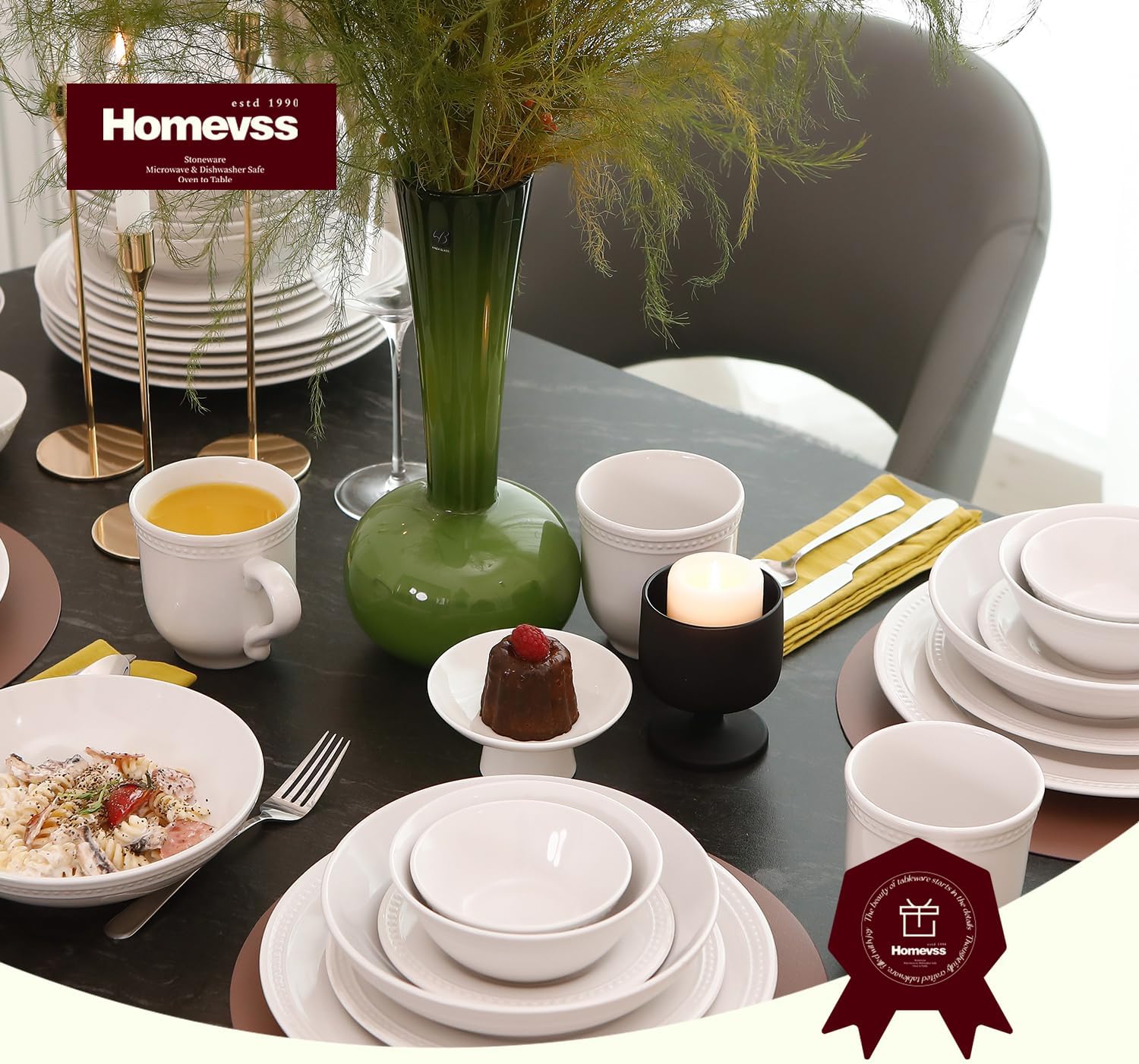 Pearl Dots Stoneware Dinnerware Set