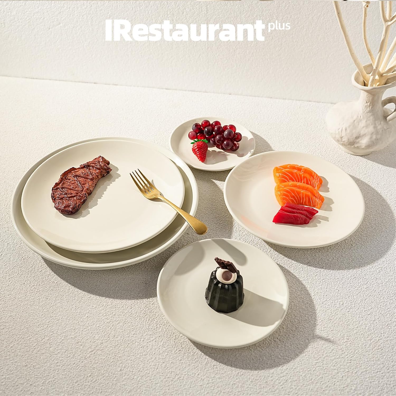 Commercial-Grade Stoneware Coupe Plates