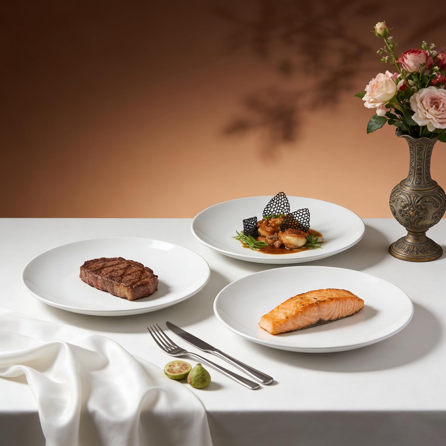 Commercial-Grade Stoneware Coupe Plates