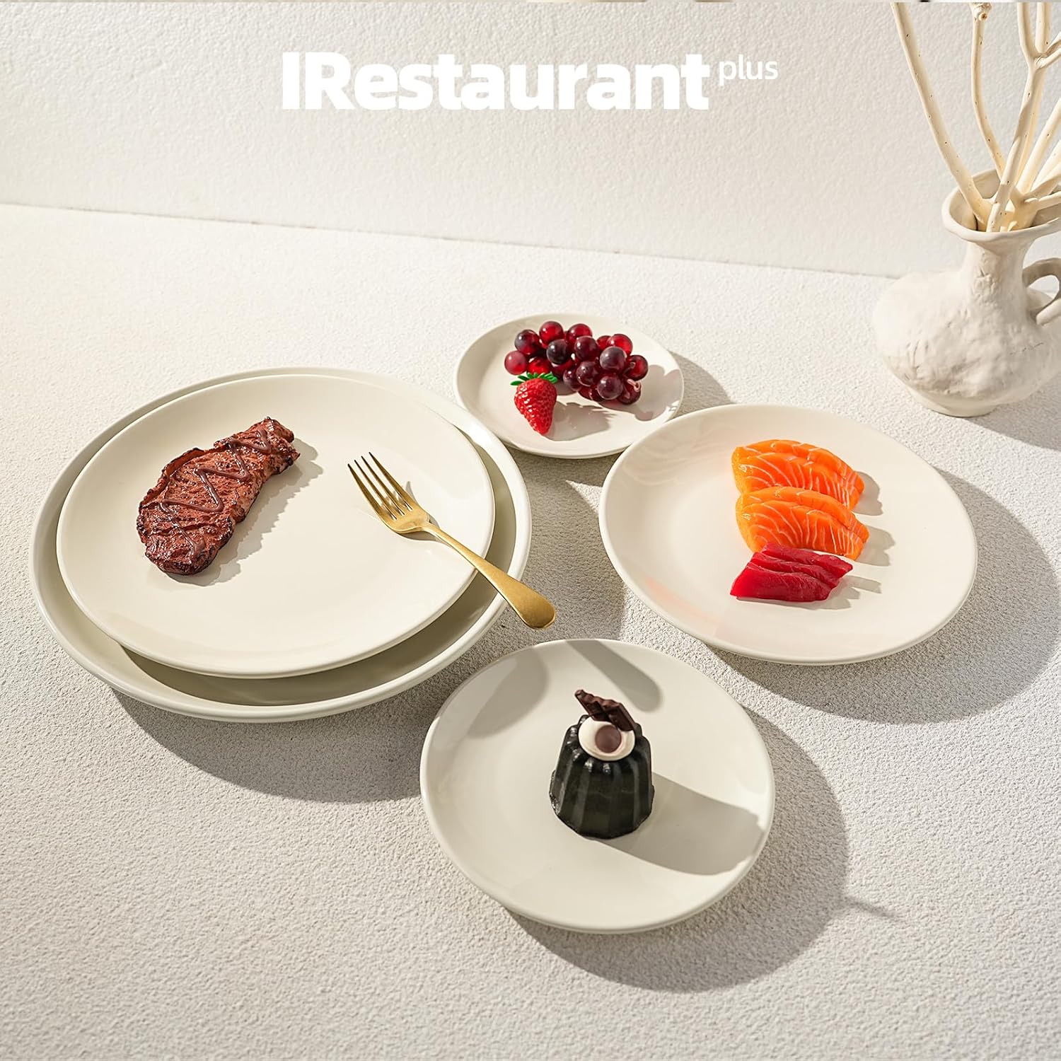 Commercial-Grade Stoneware Coupe Plates