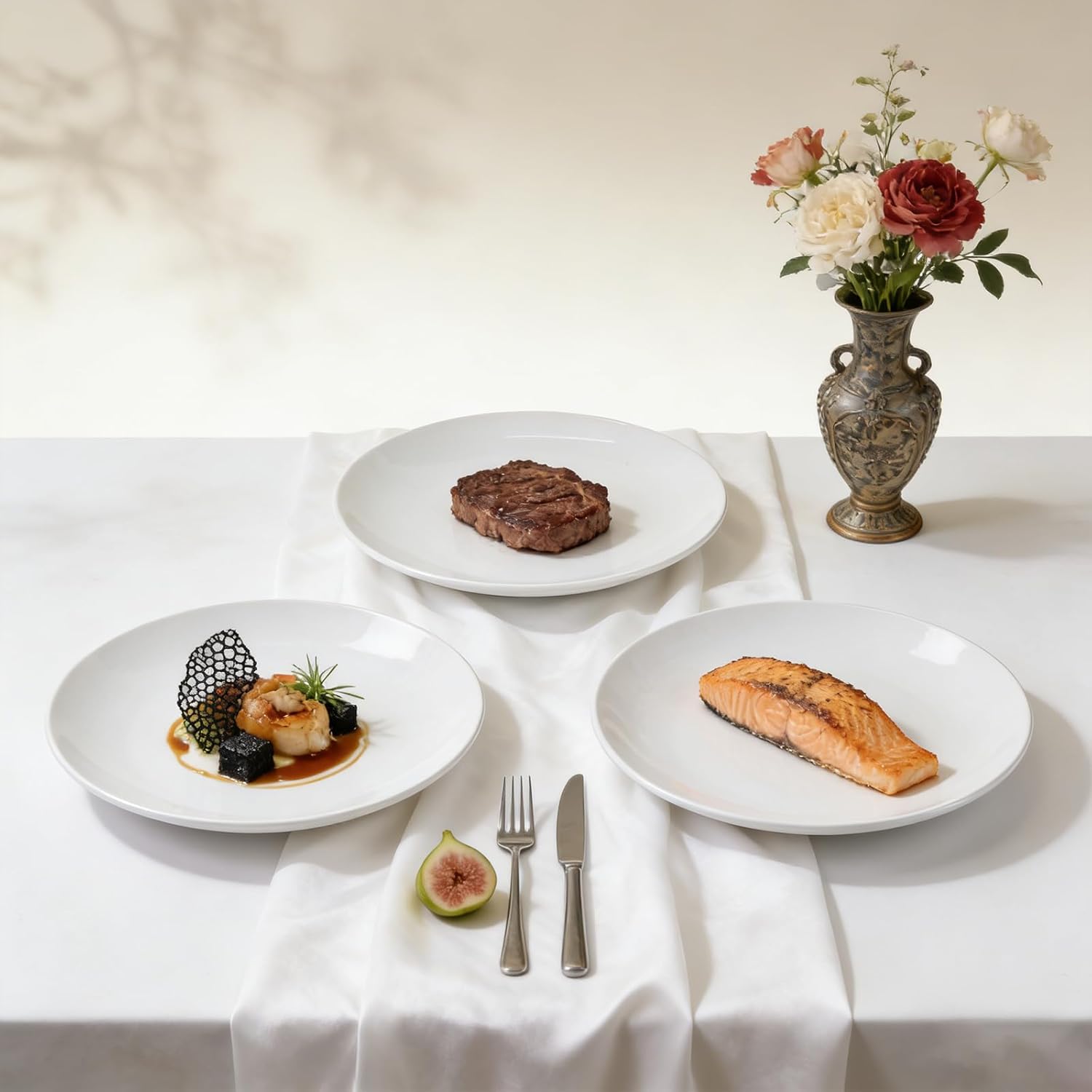 Commercial-Grade Stoneware Coupe Plates