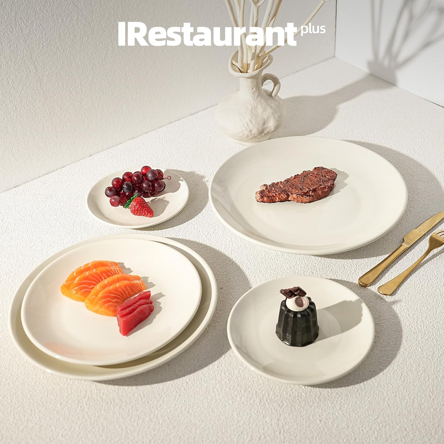 Commercial-Grade Stoneware Coupe Plates