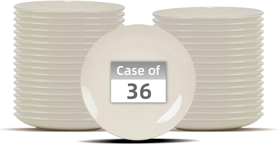 Commercial-Grade Stoneware Coupe Plates