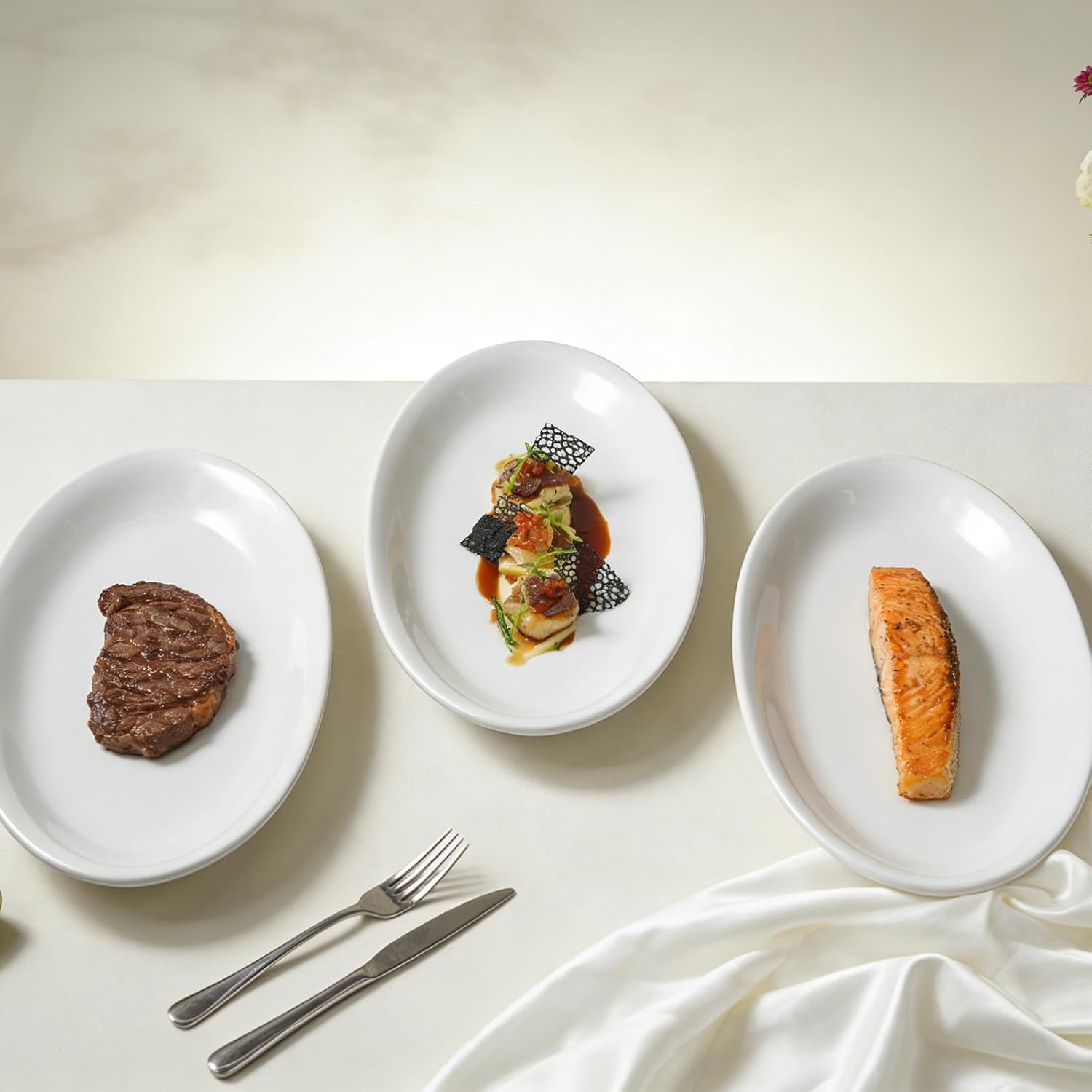 Commercial-Grade Stoneware Oval Platters