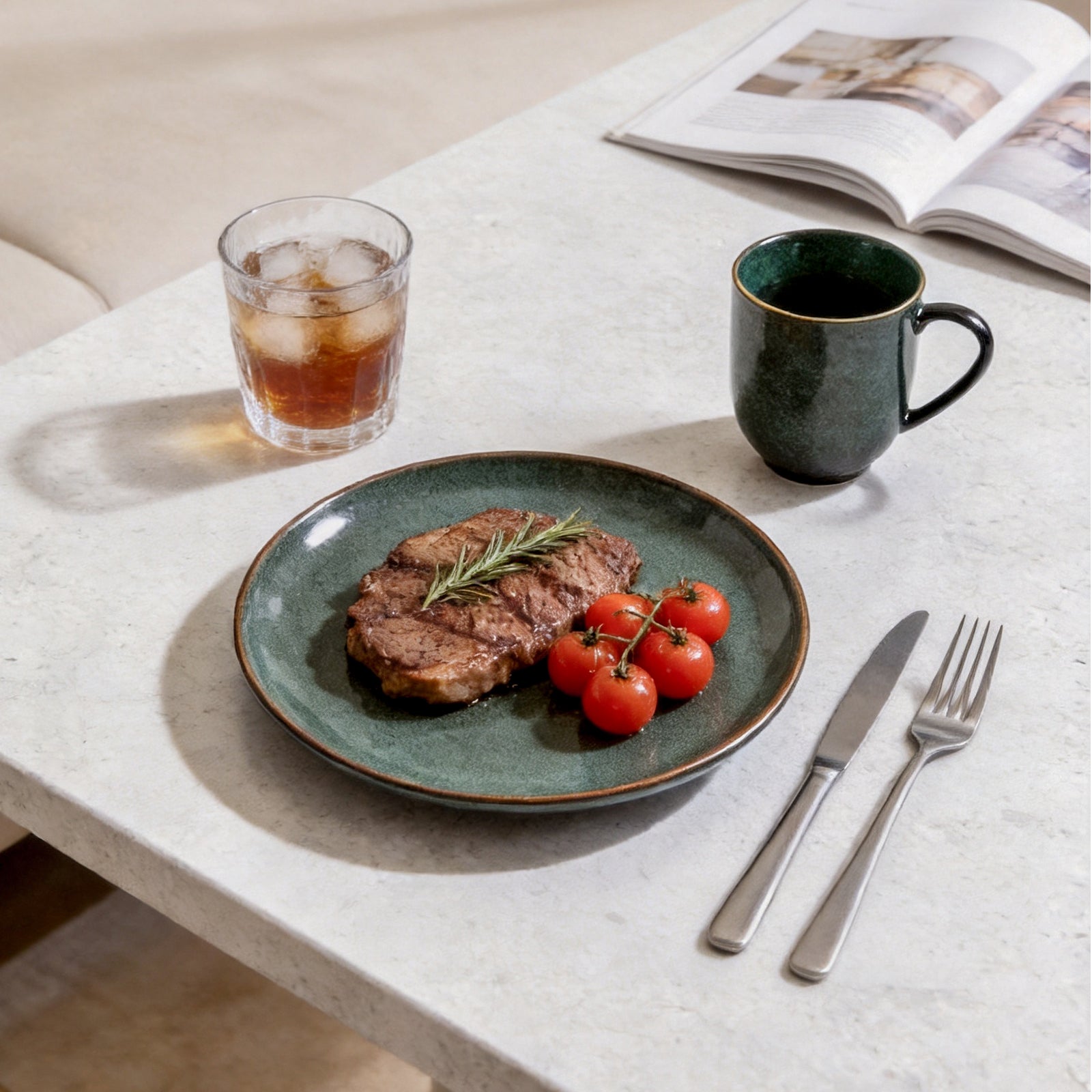 Stoneware Reactive Glaze Organic Sky Star Dinnerware Set