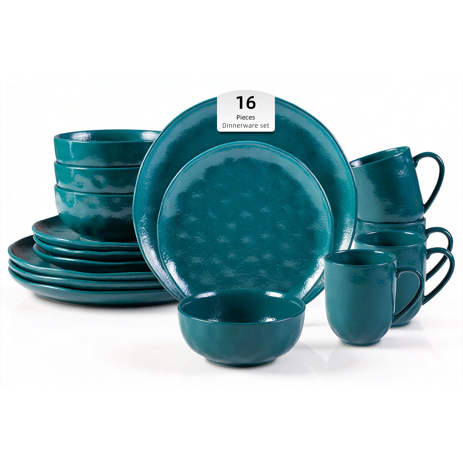 Stoneware Reactive Glaze Organic Sky Star Dinnerware Set