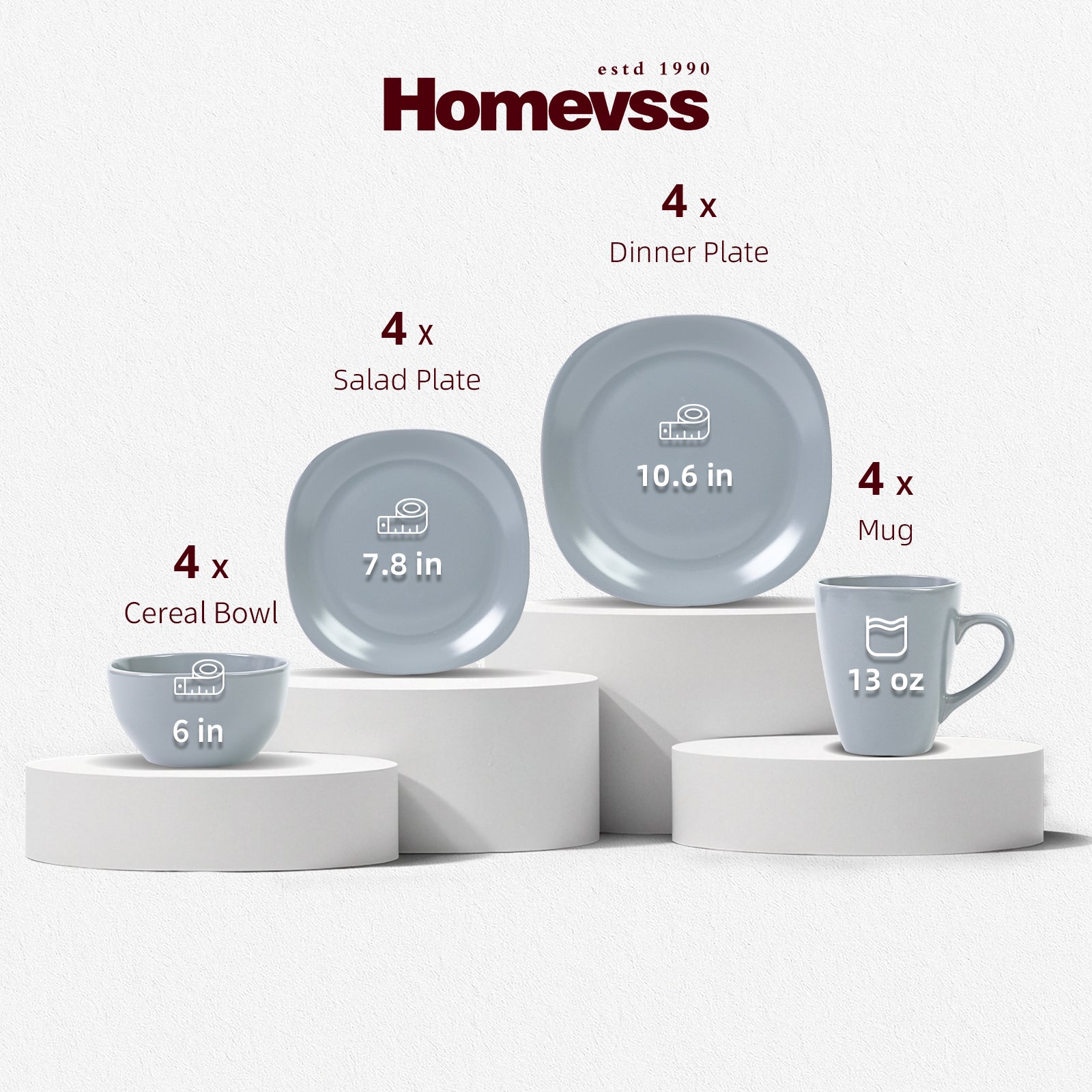 Stoneware Square Dinnerware Set