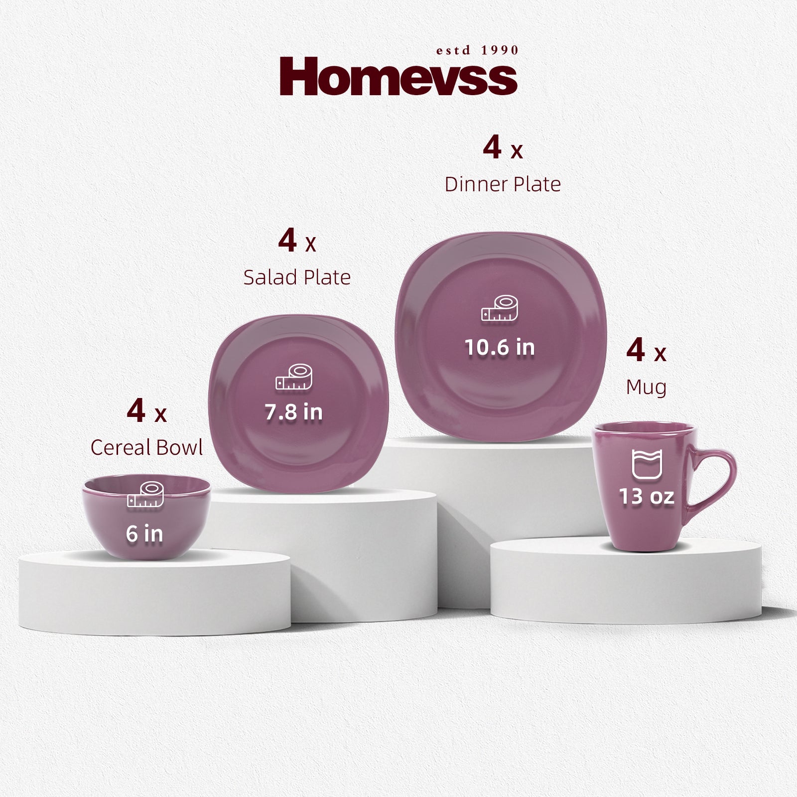 Stoneware Square Dinnerware Set