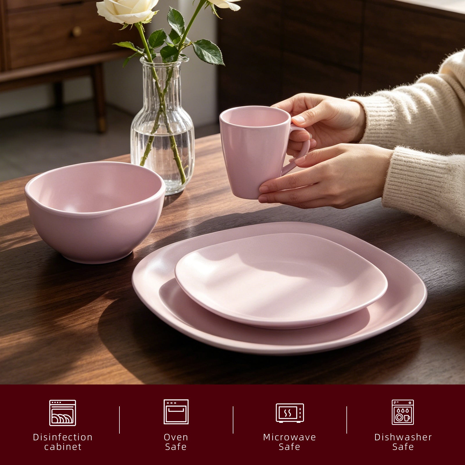 Stoneware Square Dinnerware Set