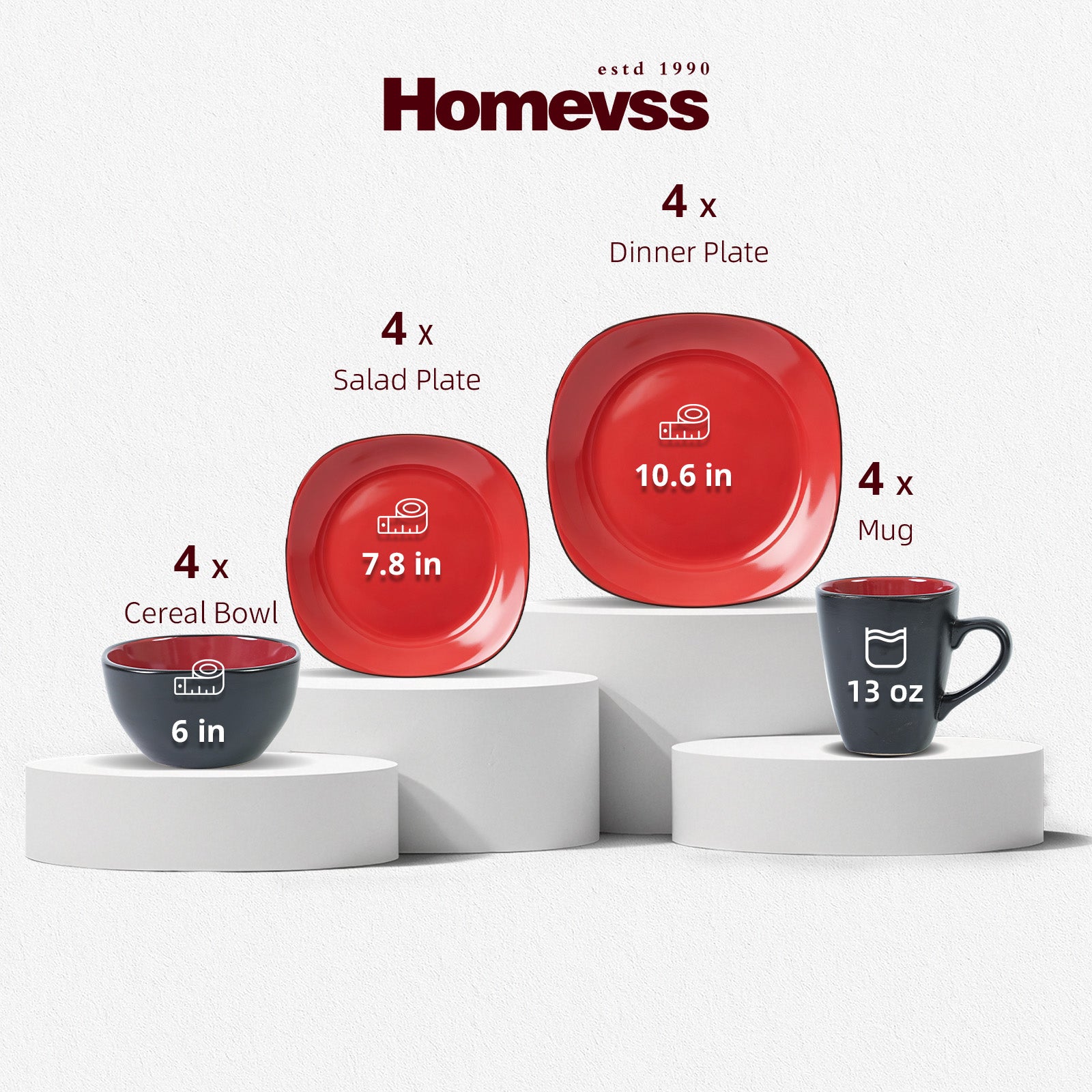 Stoneware Square Dinnerware Set