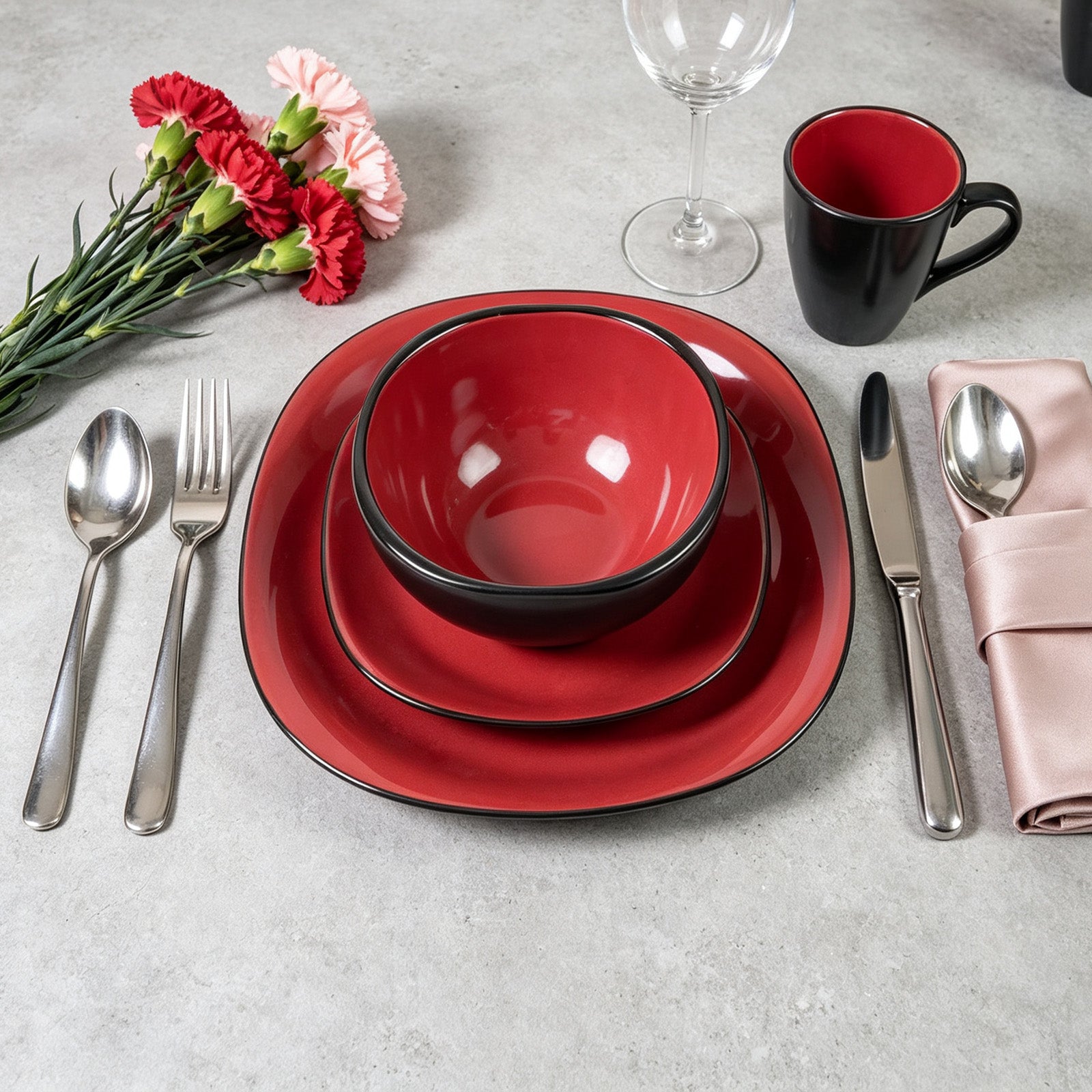 Stoneware Square Dinnerware Set