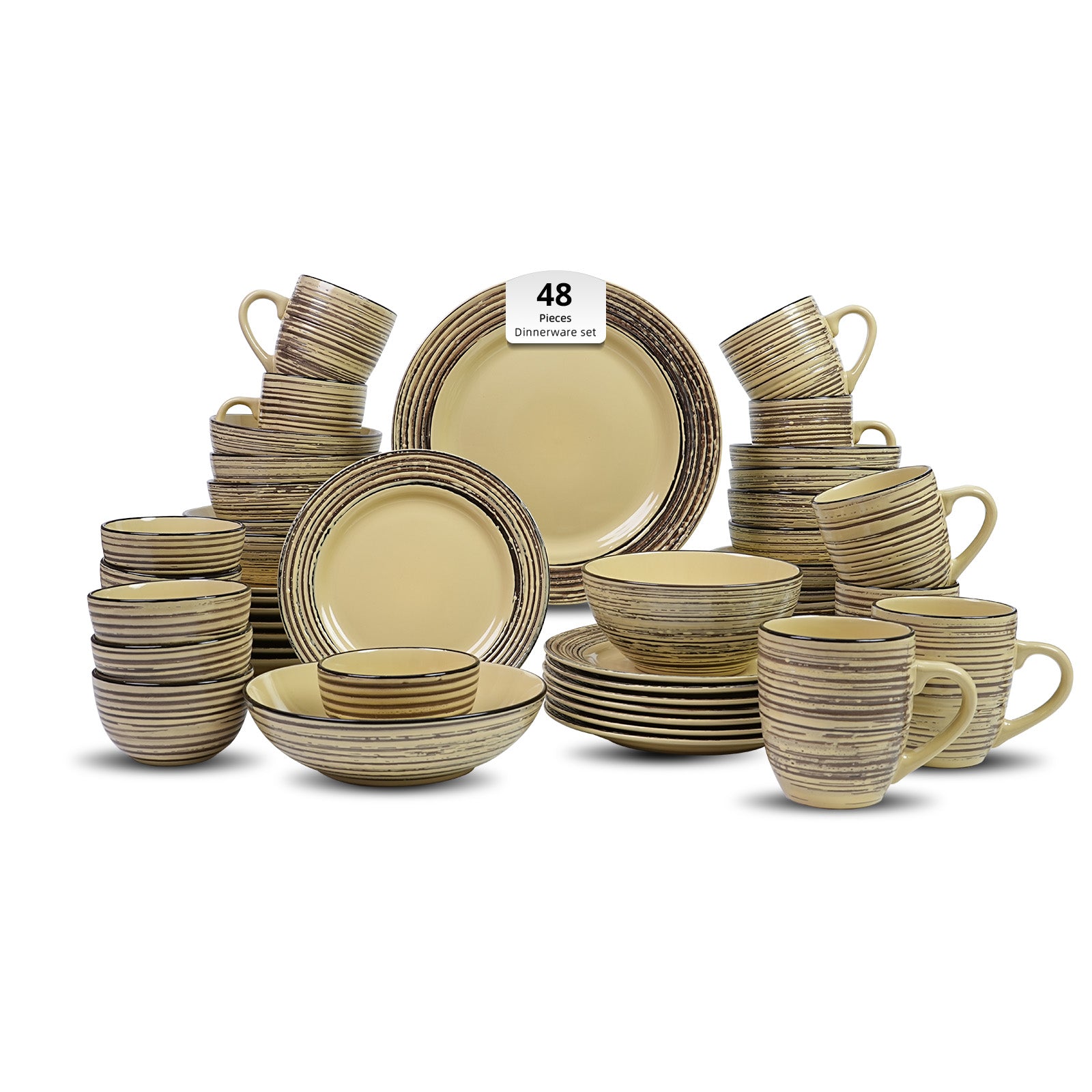Stoneware Handcrafted Tree Bark Effected Glaze Dinnerware Set