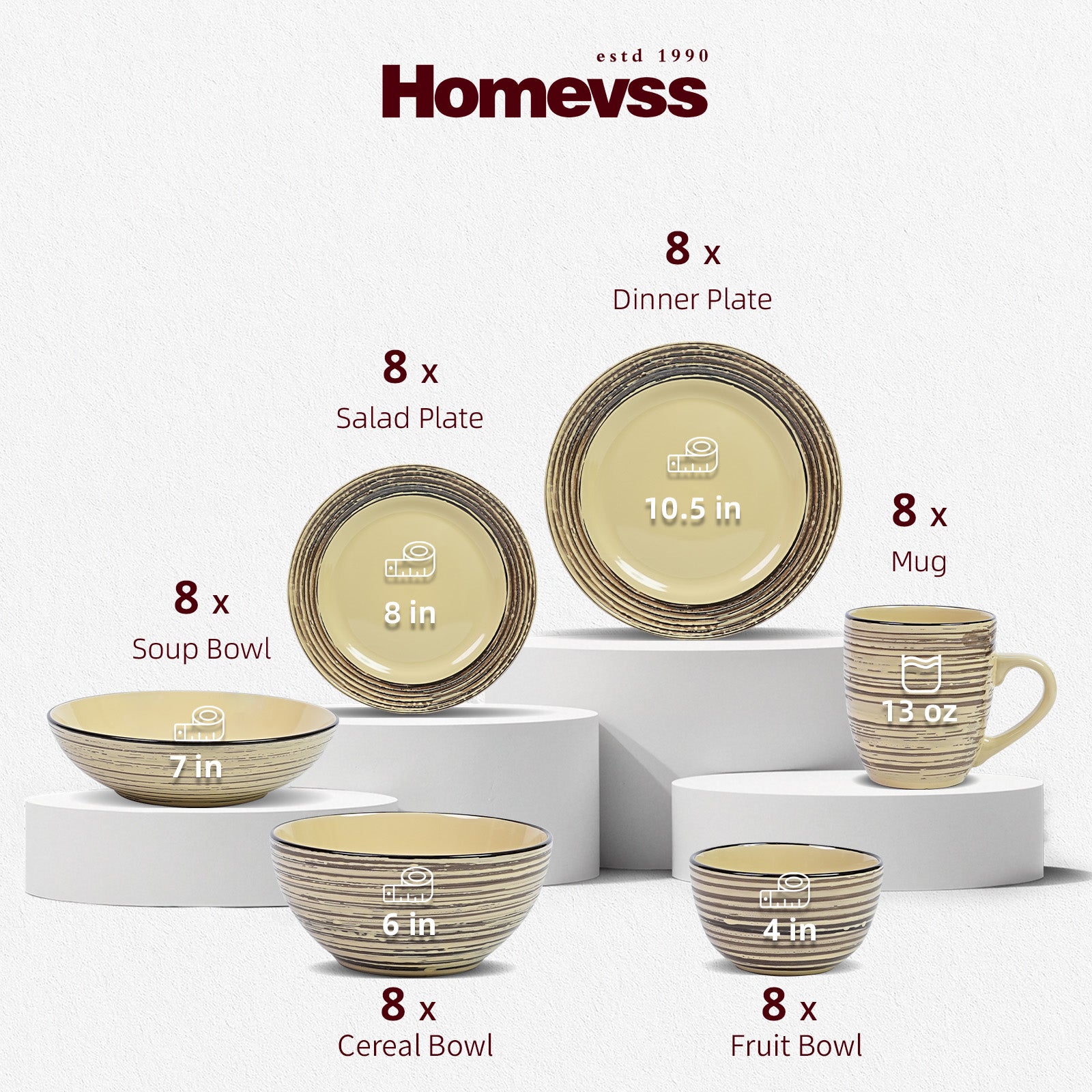 Stoneware Handcrafted Tree Bark Effected Glaze Dinnerware Set