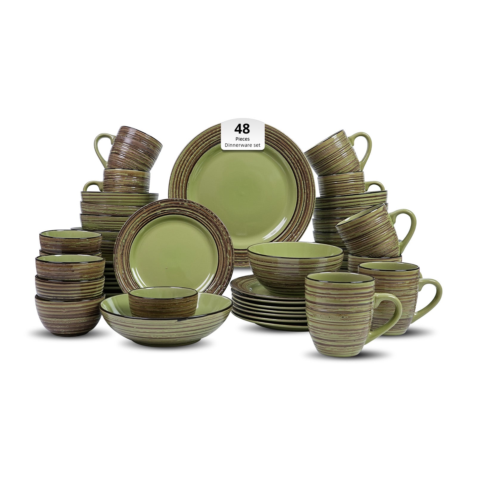 Stoneware Handcrafted Tree Bark Effected Glaze Dinnerware Set