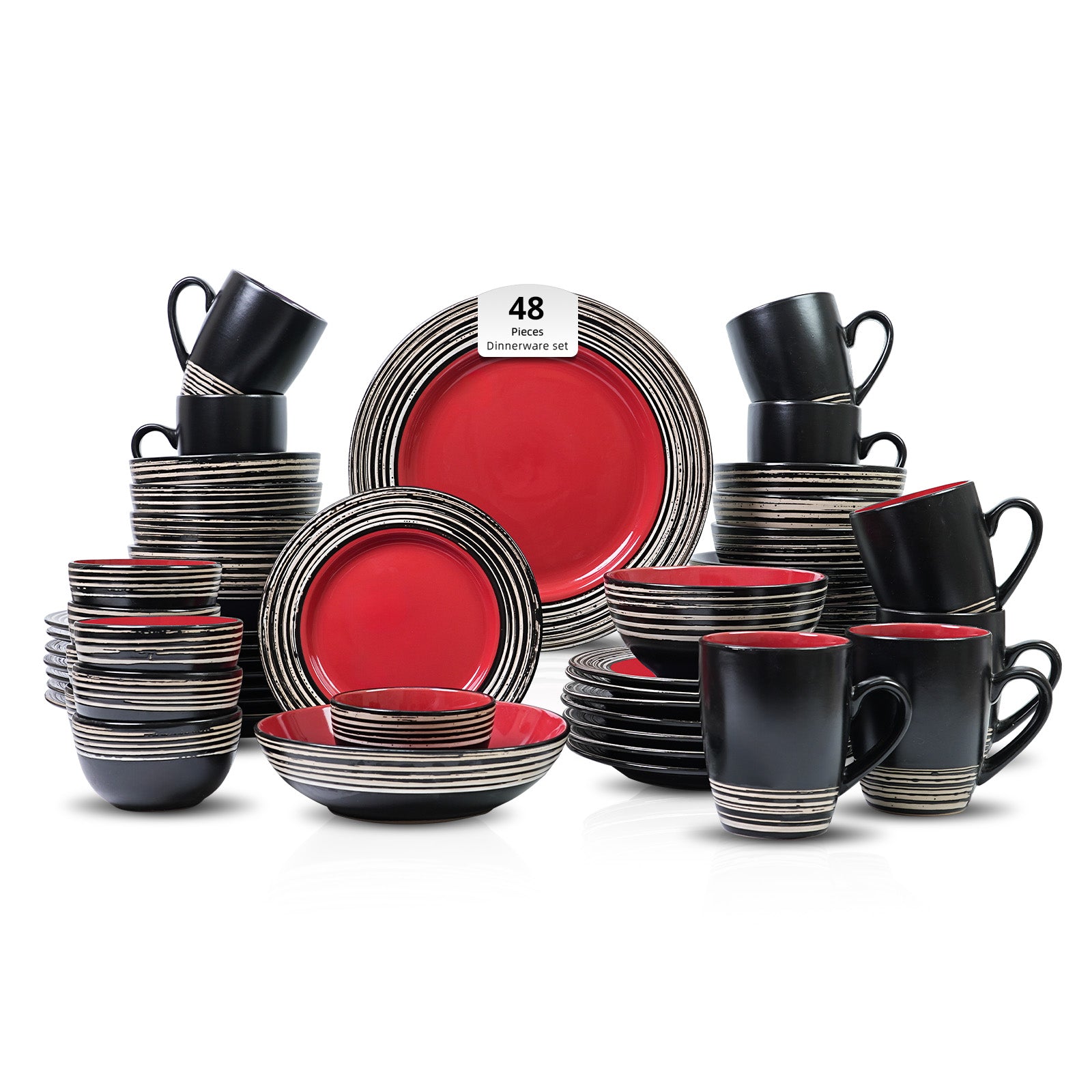 Stoneware Handcrafted Tree Bark Effected Glaze Dinnerware Set