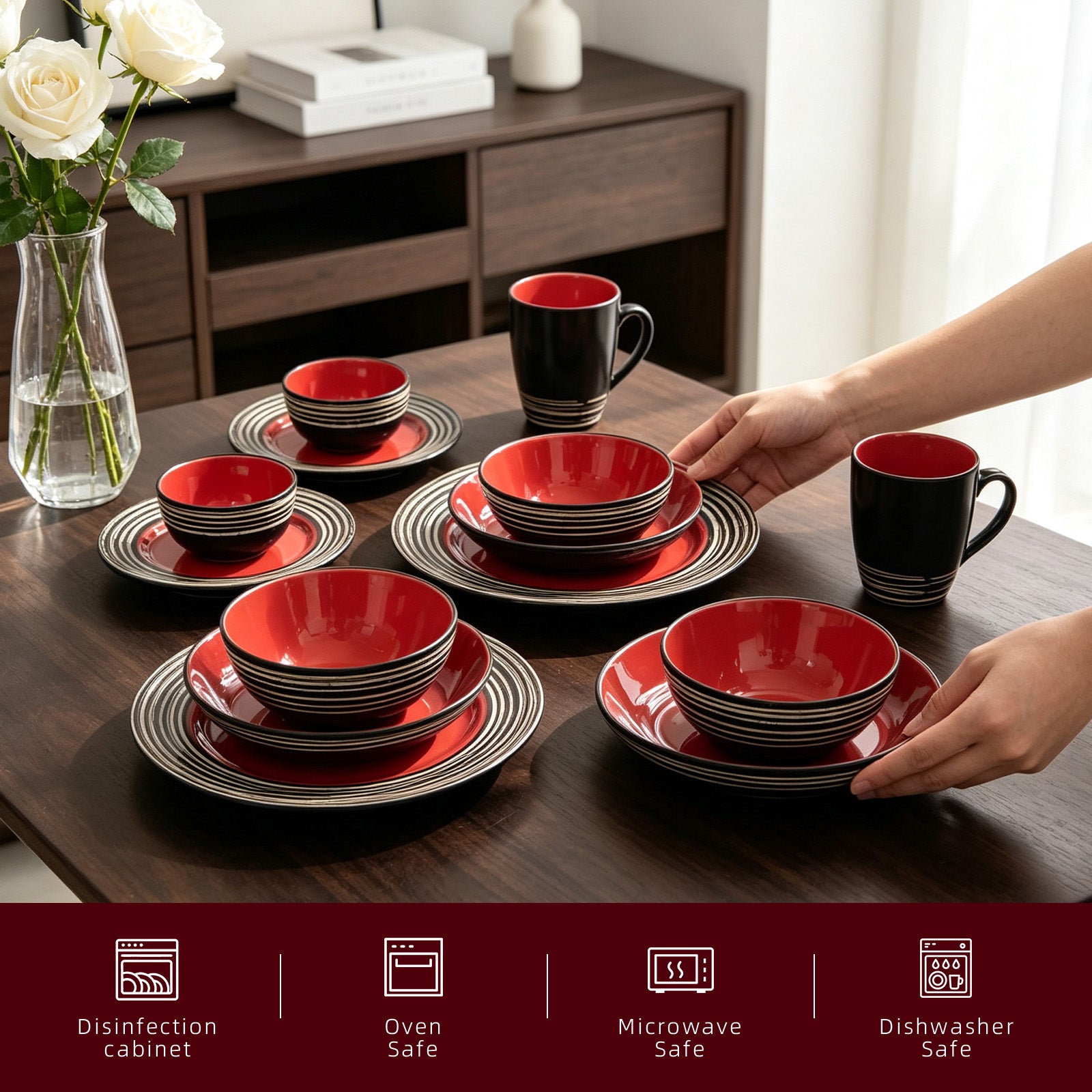 Stoneware Handcrafted Tree Bark Effected Glaze Dinnerware Set