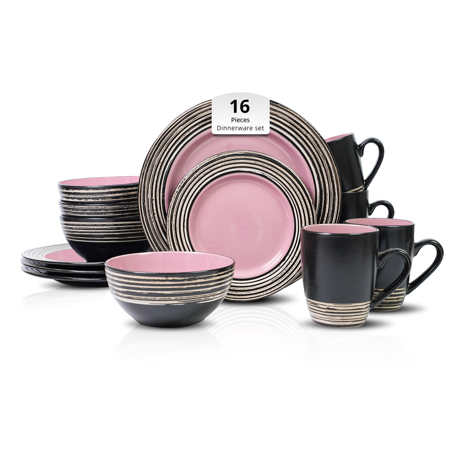 Stoneware Handcrafted Tree Bark Effected Glaze Dinnerware Set