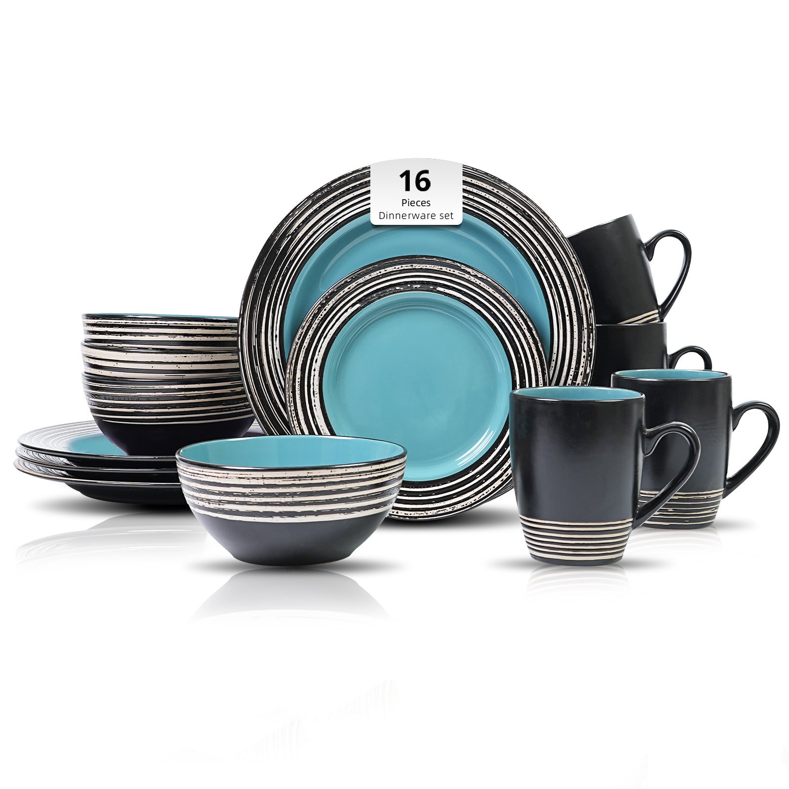 Stoneware Handcrafted Tree Bark Effected Glaze Dinnerware Set
