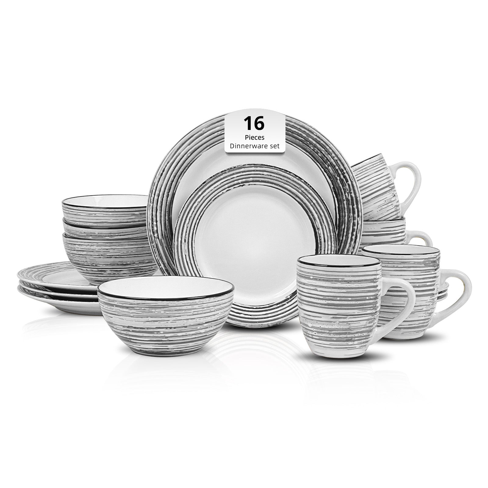 Stoneware Handcrafted Tree Bark Effected Glaze Dinnerware Set