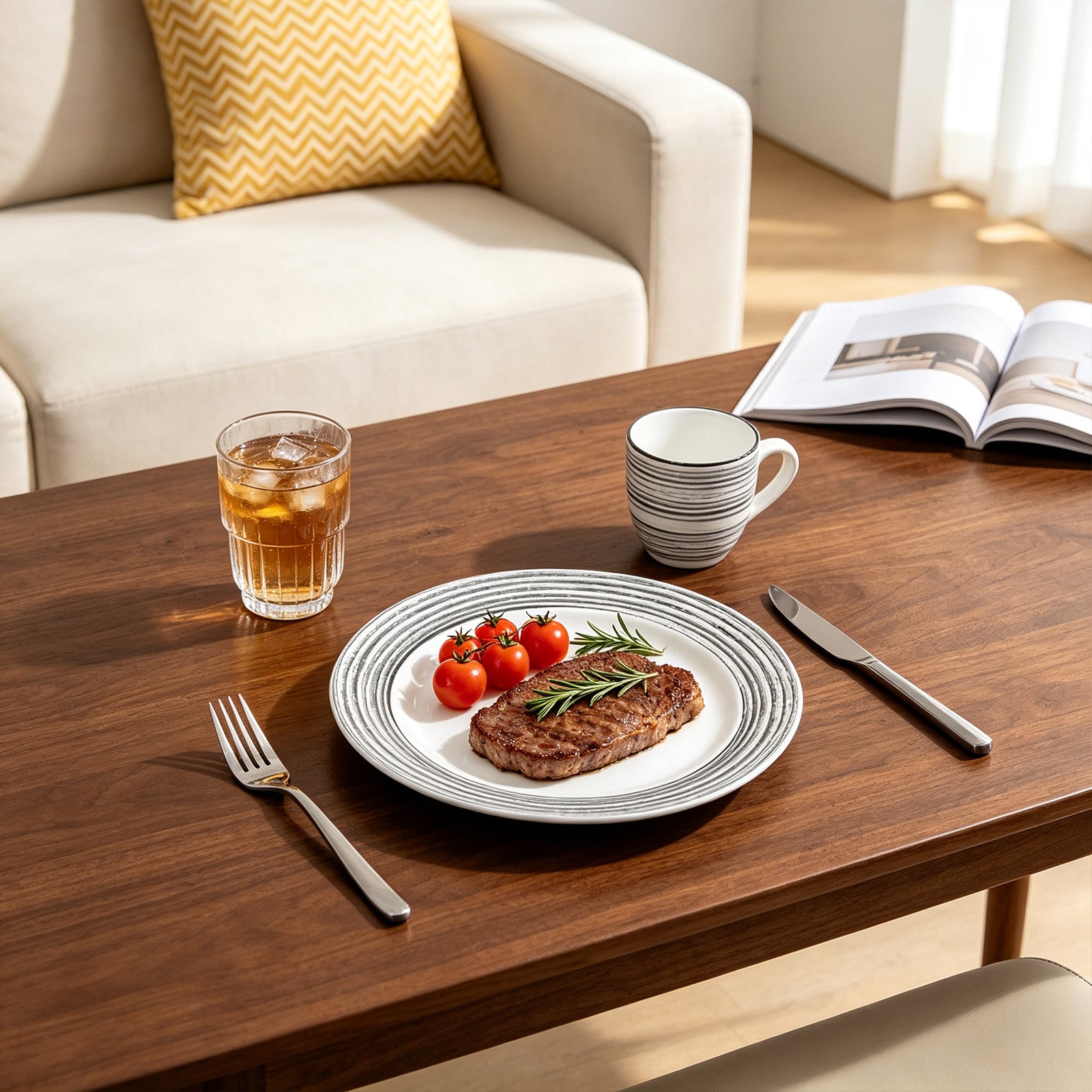 Stoneware Handcrafted Tree Bark Effected Glaze Dinnerware Set