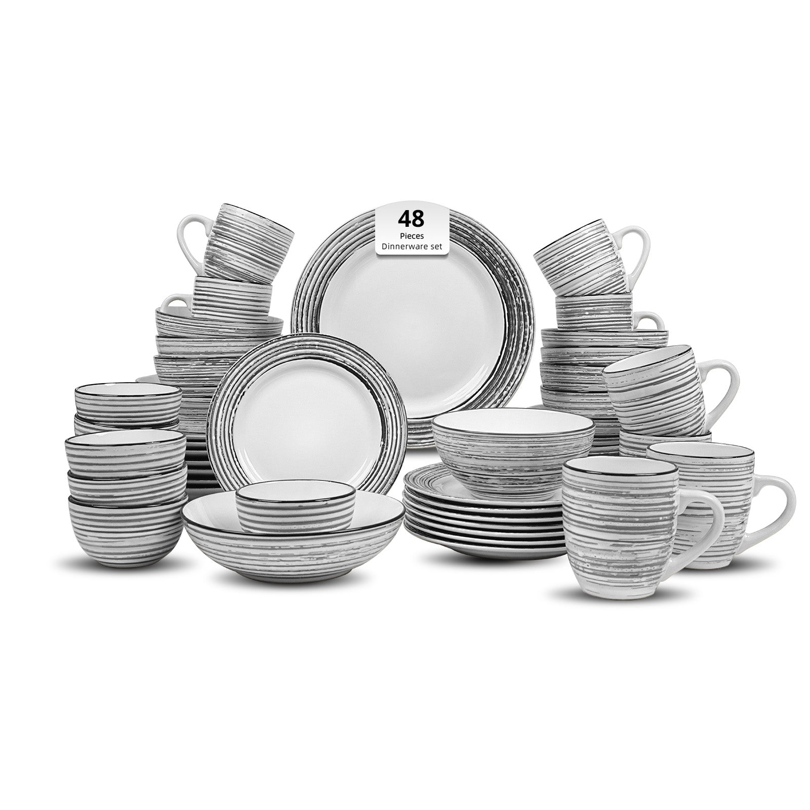 Stoneware Handcrafted Tree Bark Effected Glaze Dinnerware Set