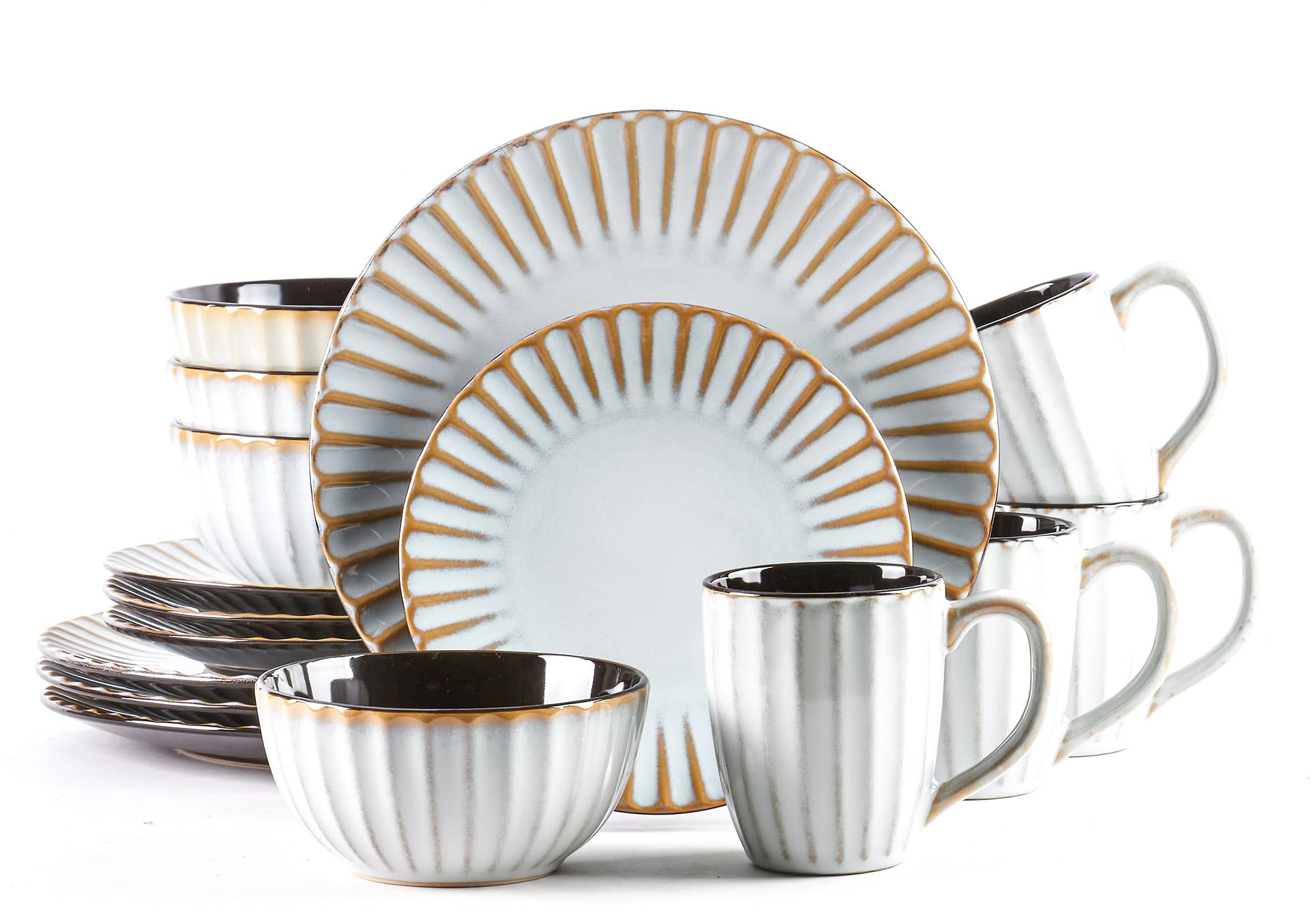 Osita Strip Stoneware Dinnerware Set