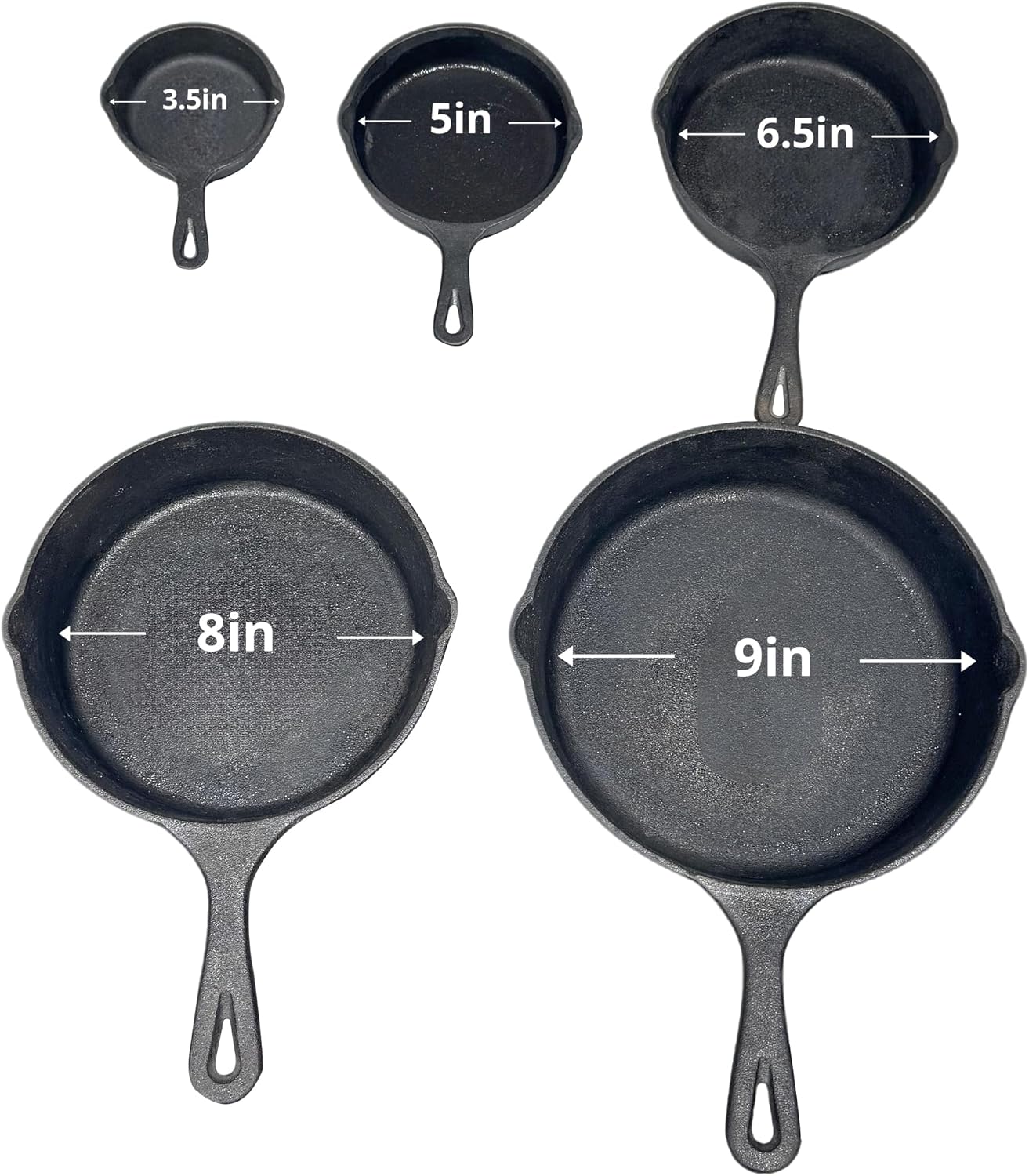 Pre-Seasoned Cast Iron Skillet Set