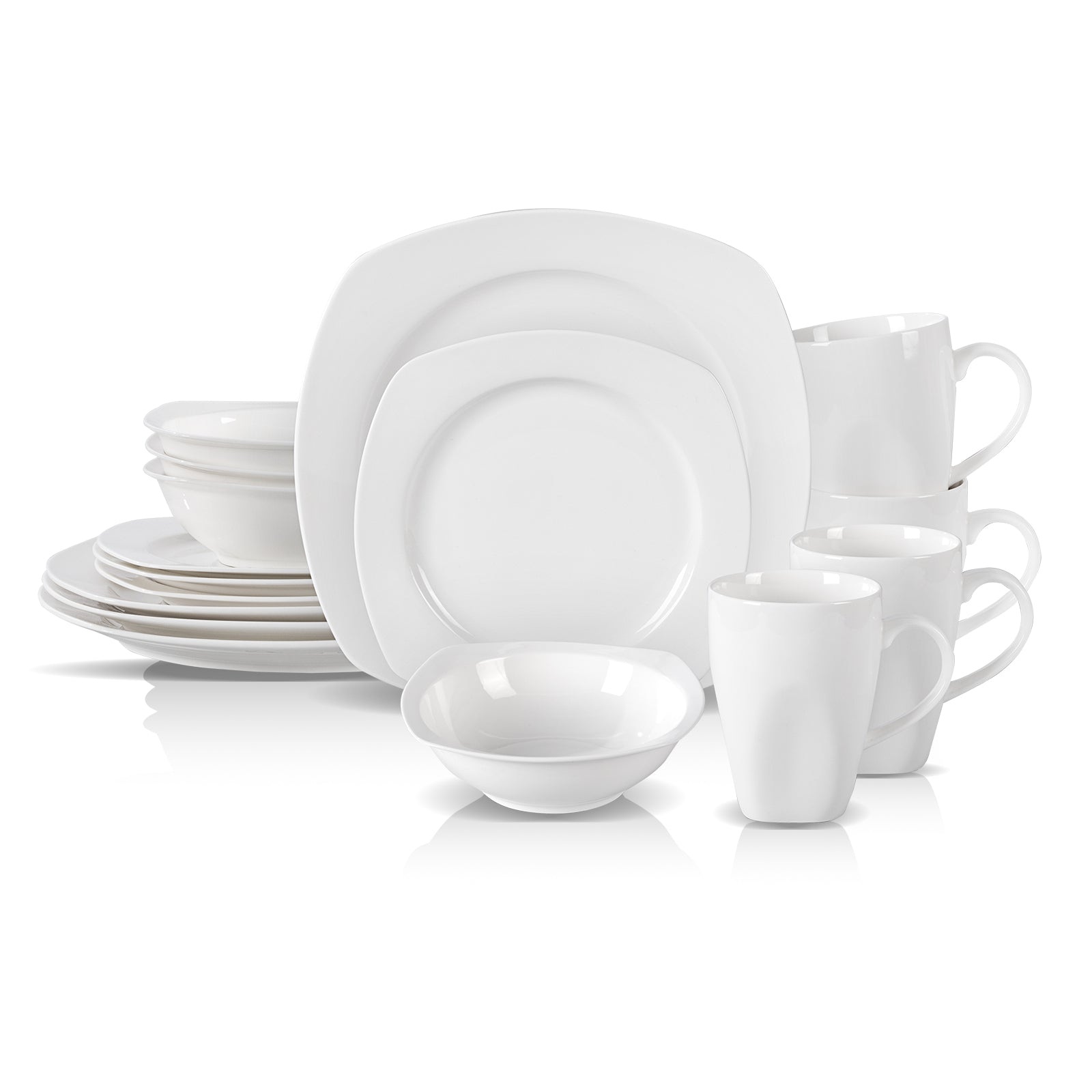 Bone China Square Coupe Shape Dinnerware Set