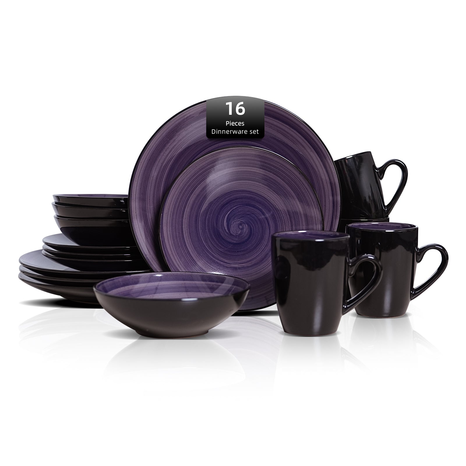Sonoma Hand-painted Stoneware 16pc Dinnerware Set,Set for 4