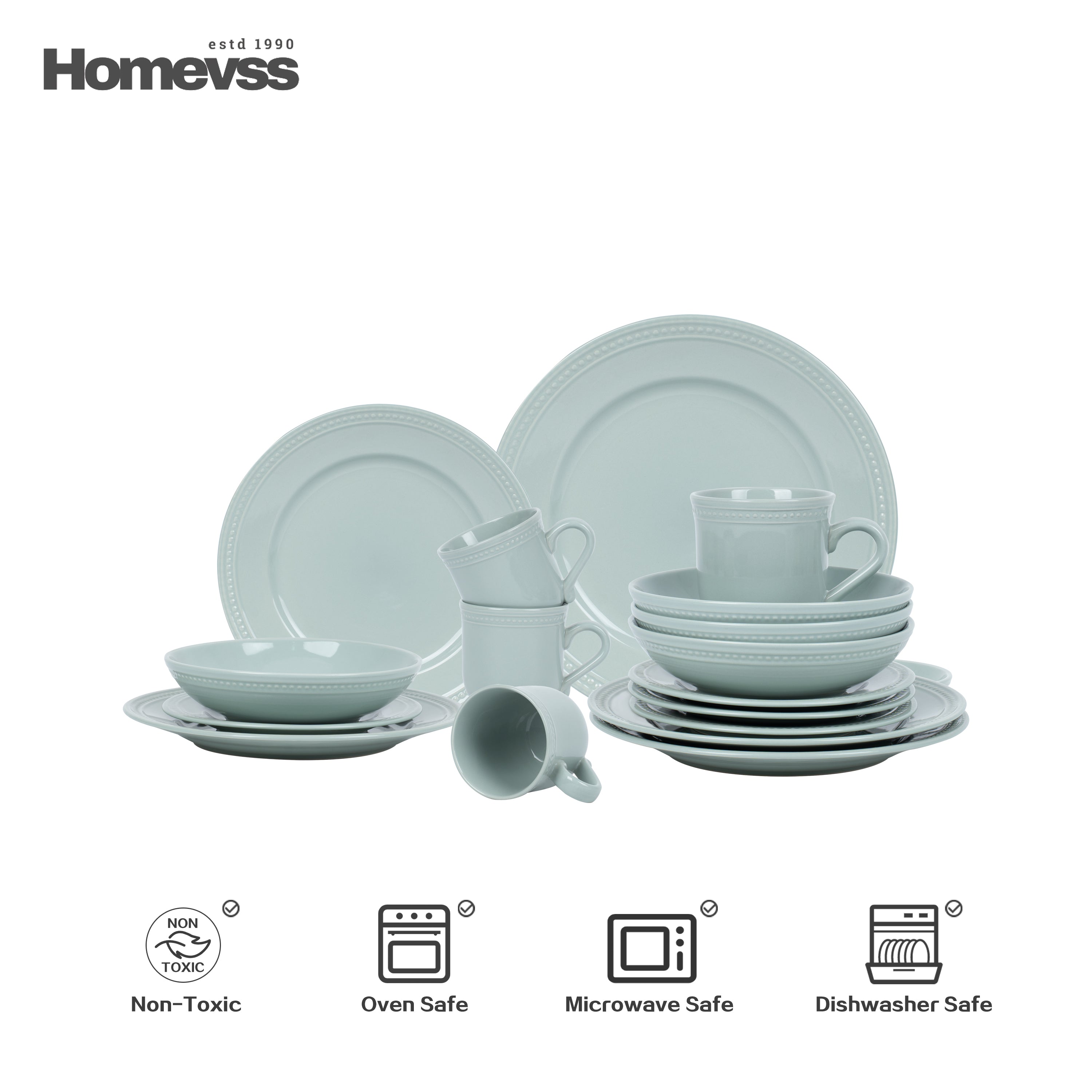 Pearl Dots Stoneware Dinnerware Set